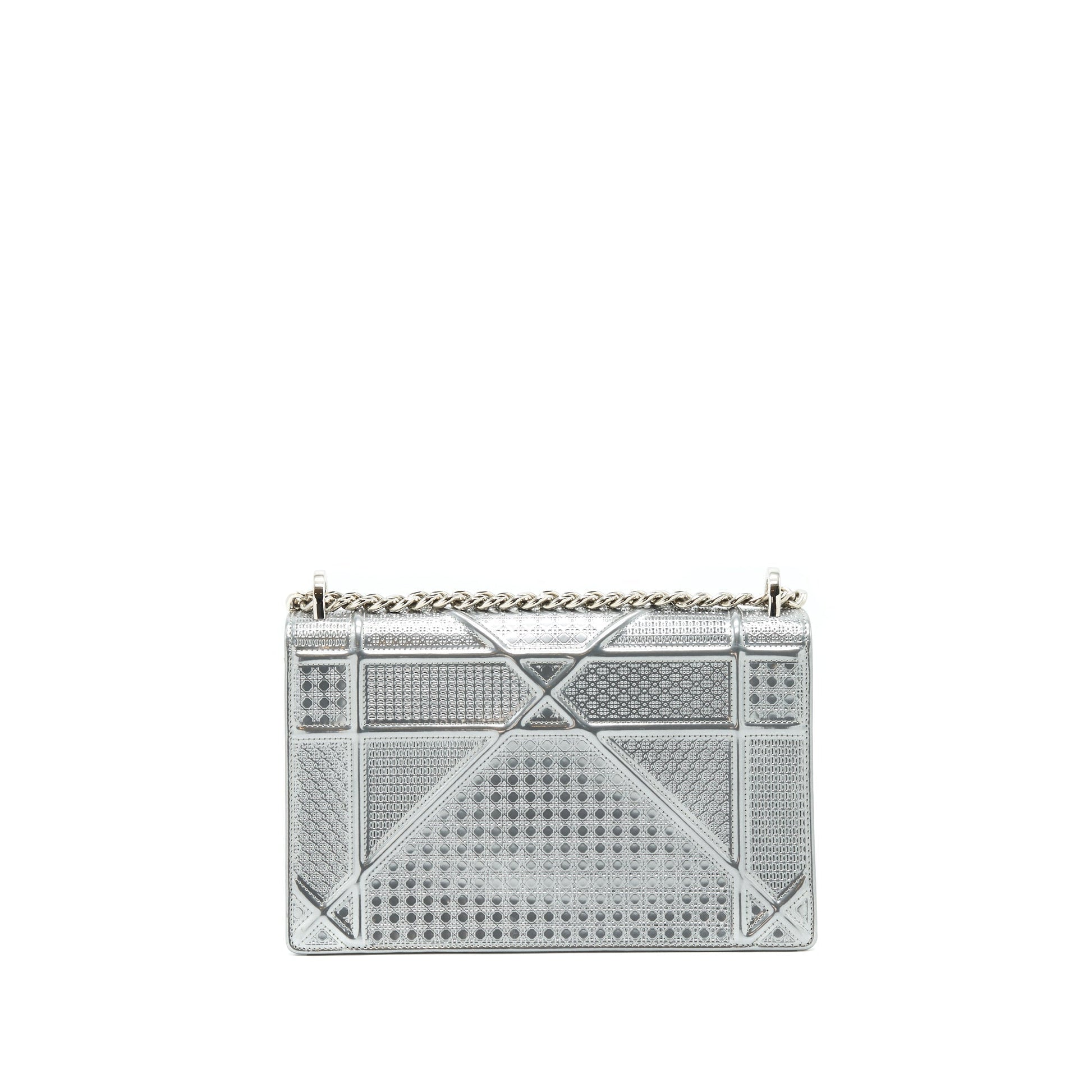 Dior ama Metallic Handbag Silver Medium Travel Bag