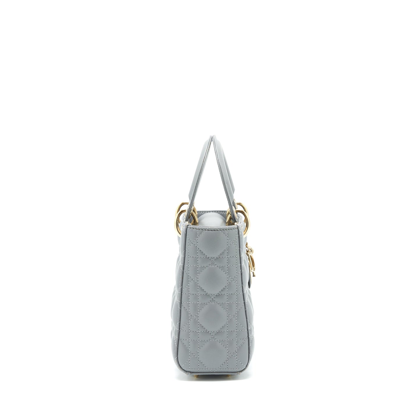 Dior Christian Lady Lambskin Grey Handbag Small Travel Bag
