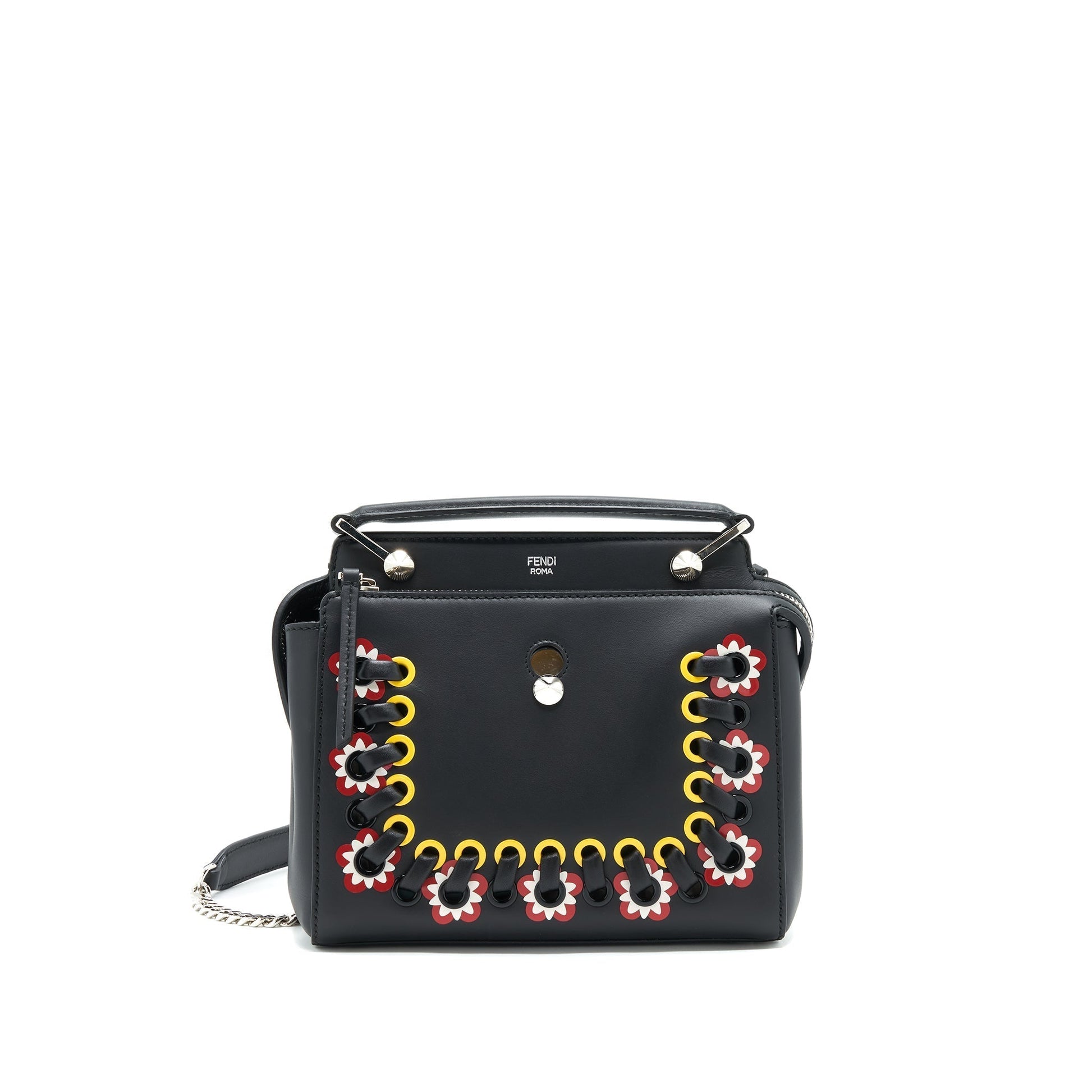 Fendi Dotcom Purse With Stitch Details Black Mini Shoulder Bag