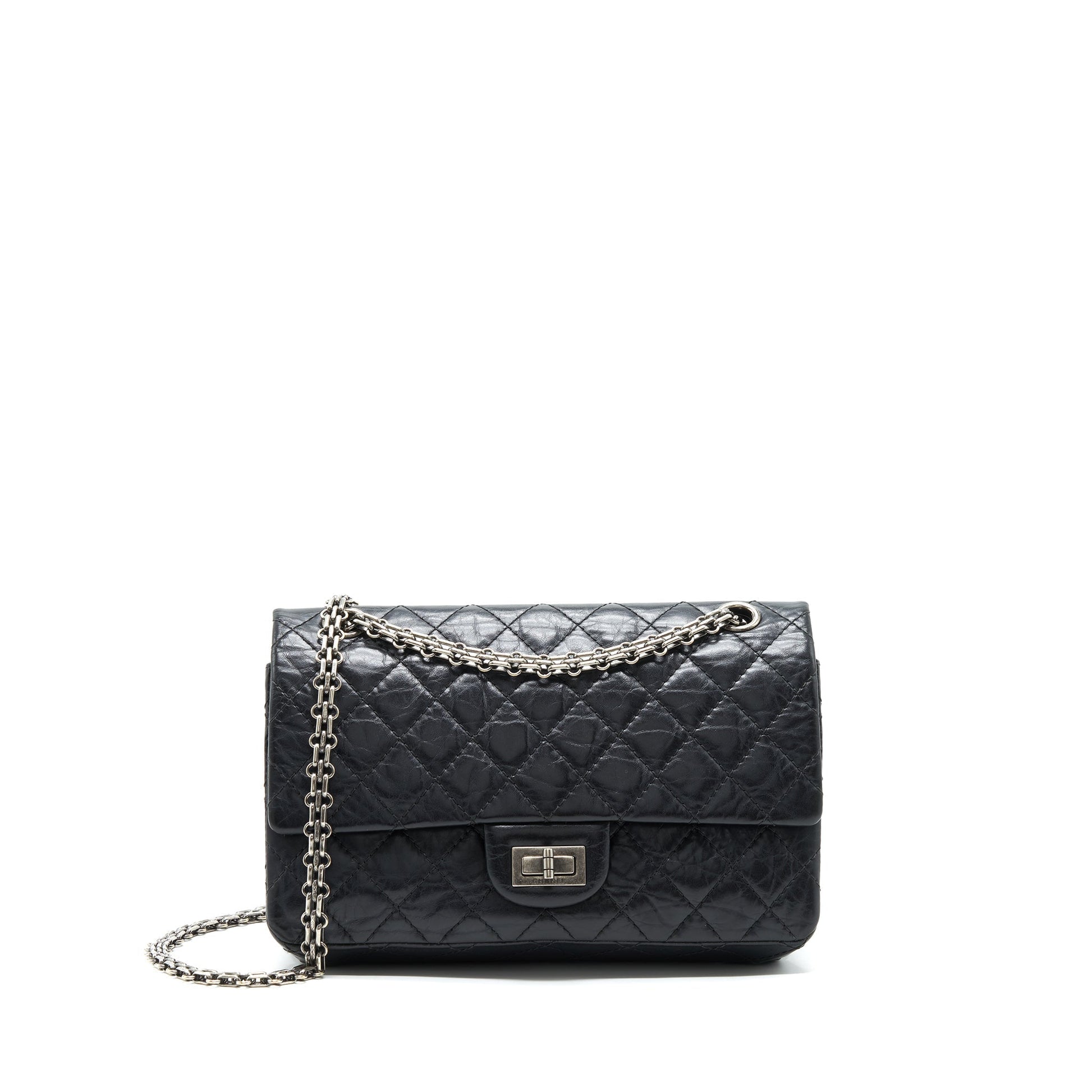 Chanel Reissue 2.55 double flap Calfskin SHW Black Shoulder Bag