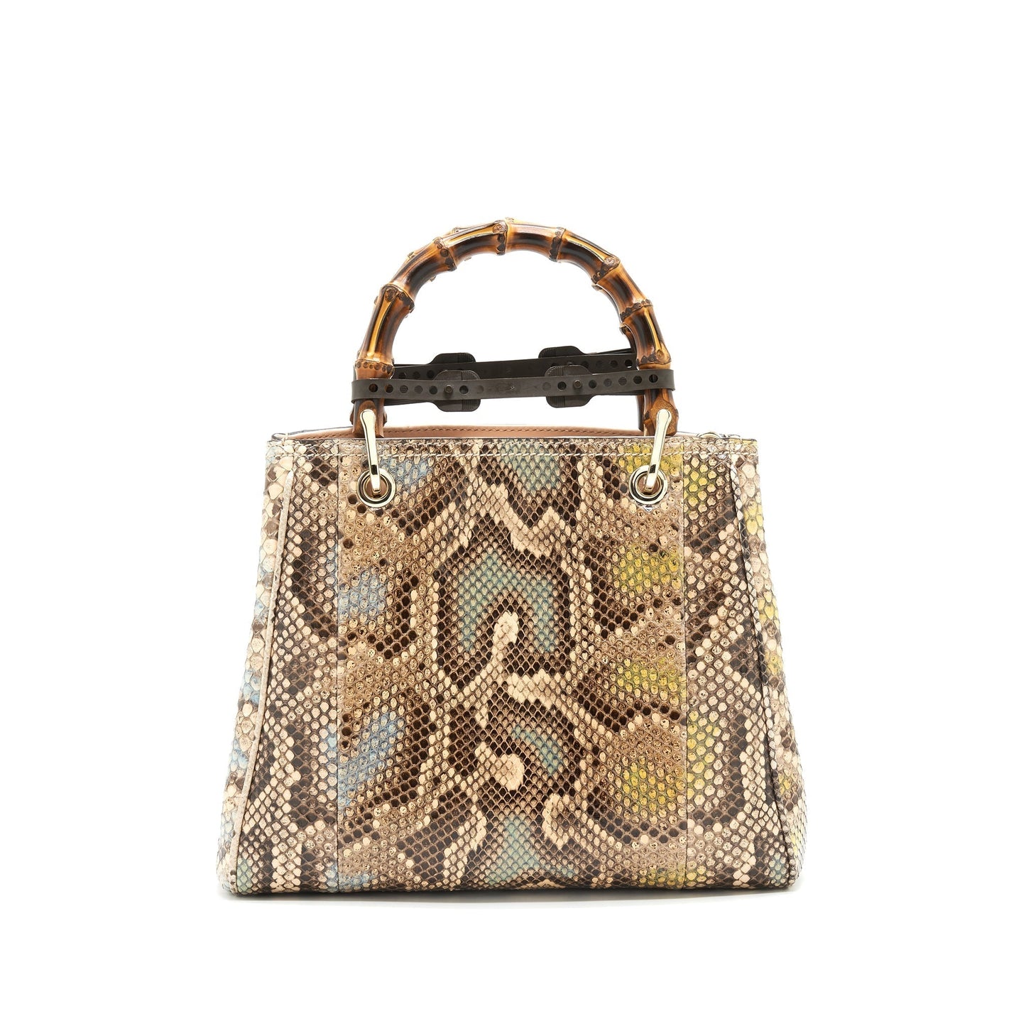 Gucci Python Bamboo Handle Diana Tote Bag Leather