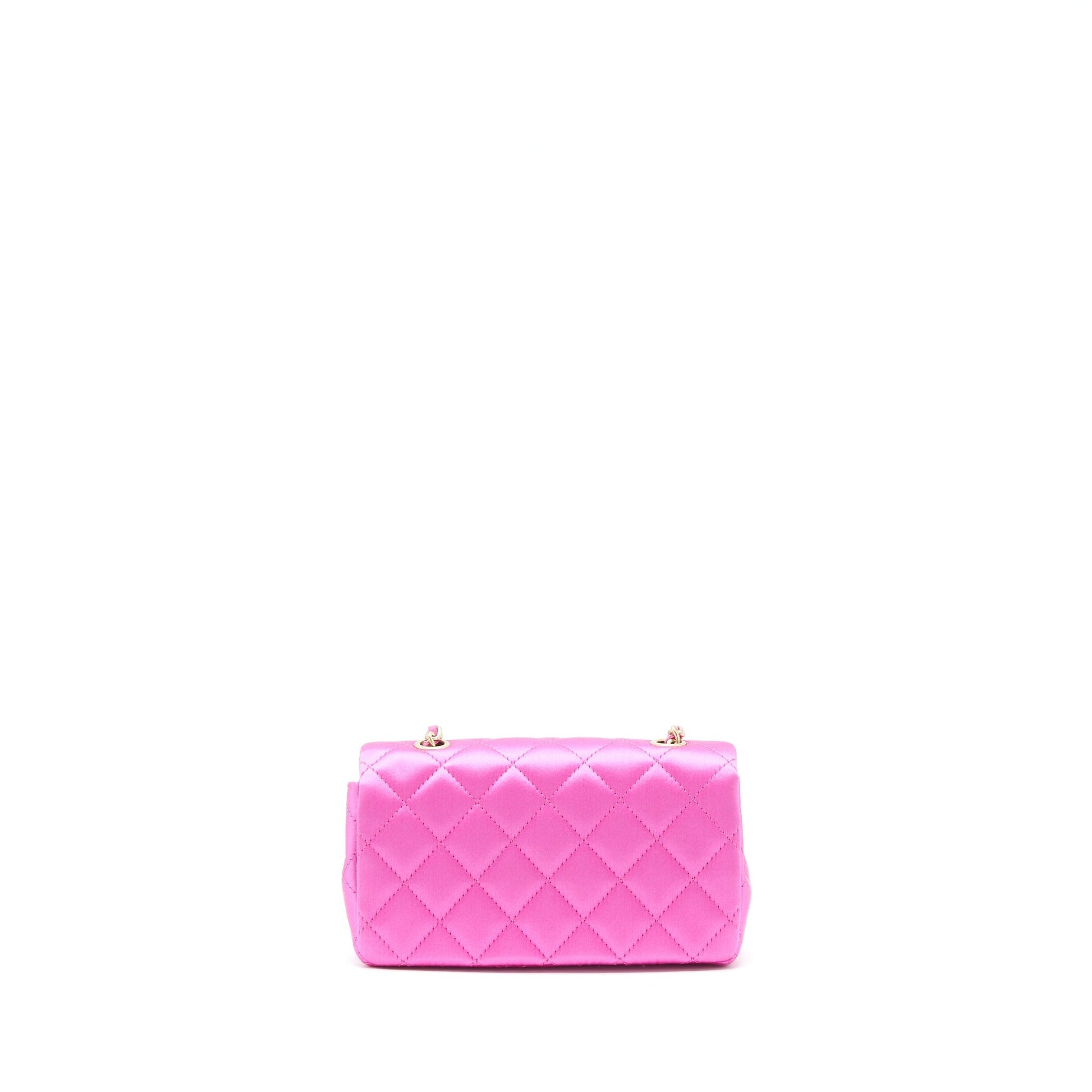 Chanel extra Rectangular flap Silk GHW Pink Shoulder Bag