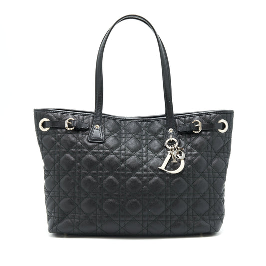 Dior Lady Tote Purse Handbag Canvas Black Tote Bag