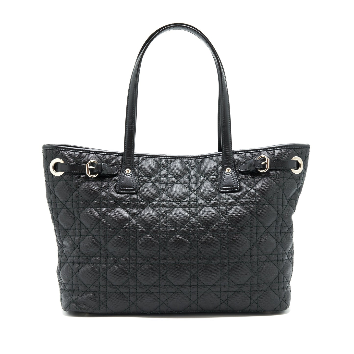 Dior Lady Tote Purse Handbag Canvas Black Tote Bag