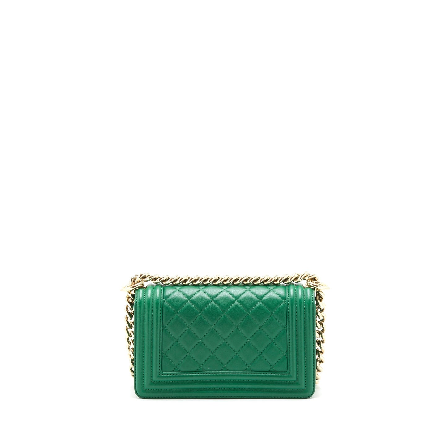 Chanel Boy Lambskin LGHW Green Small Handbag