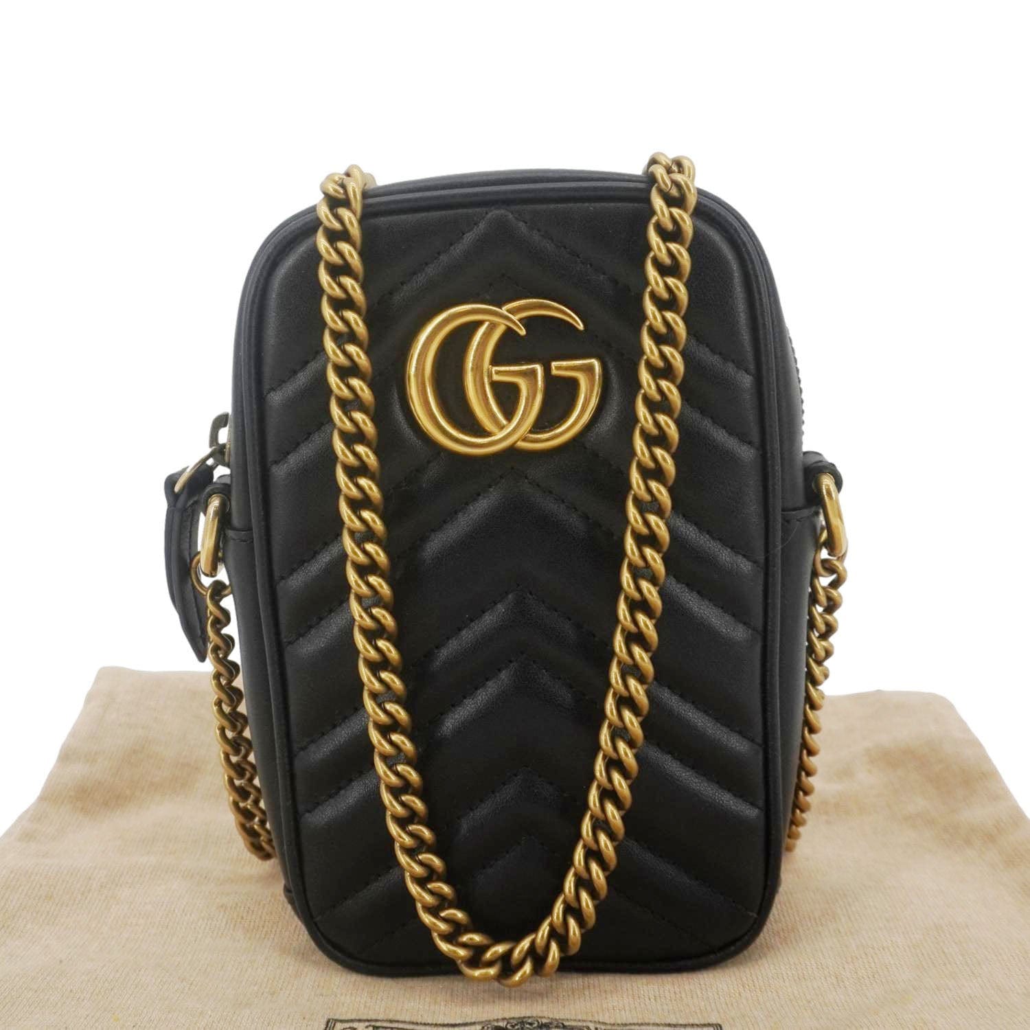 Gucci Marmont Mini Crossbody Bag Leather Matelasse Bag 598597