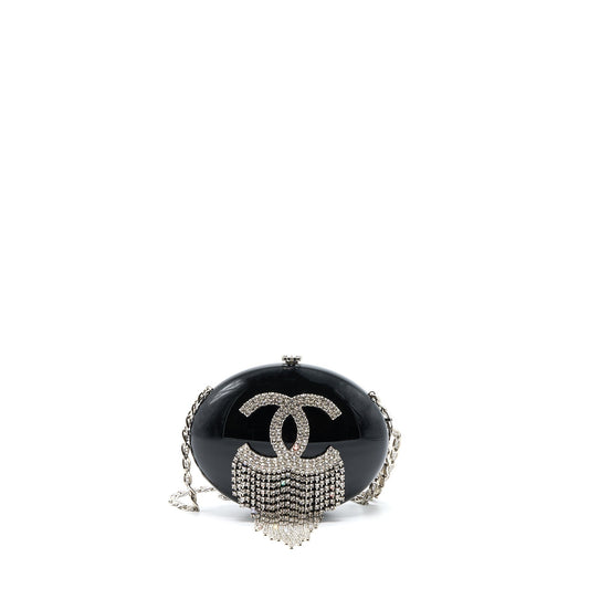 Chanel Runway Orb-shaped Evening Crystal Black Clutch Bag
