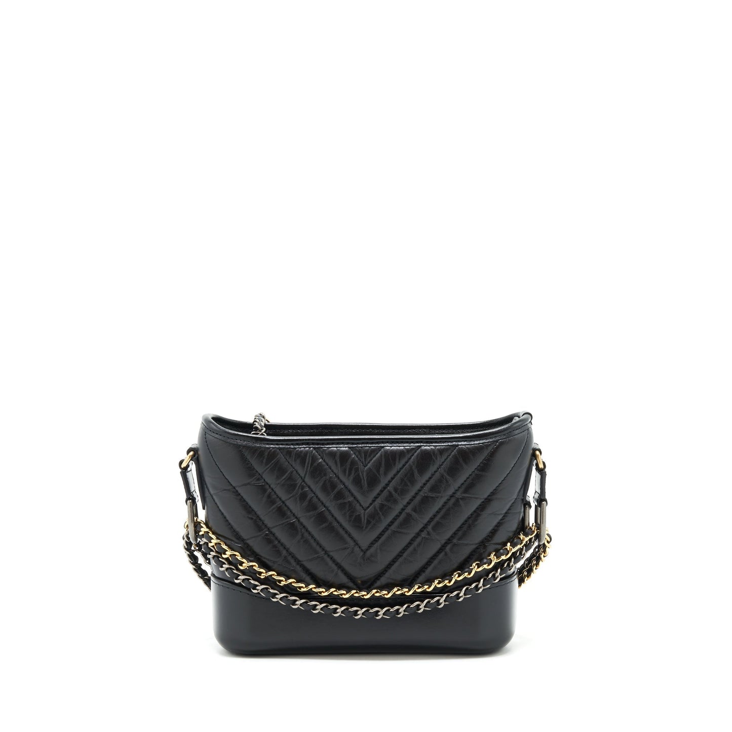 Chanel Chevron Gabrielle Hobo hardware Black Gold Silver Shoulder Bag