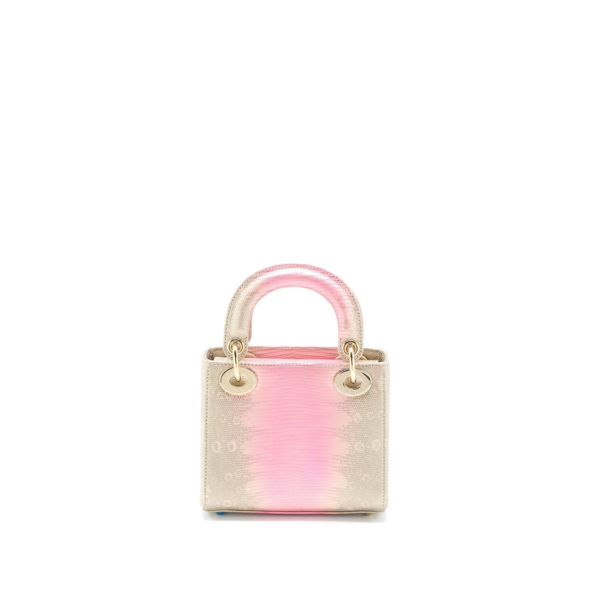 Dior Lady Lizard Multicolour Handbag Pink Mini Travel Bag