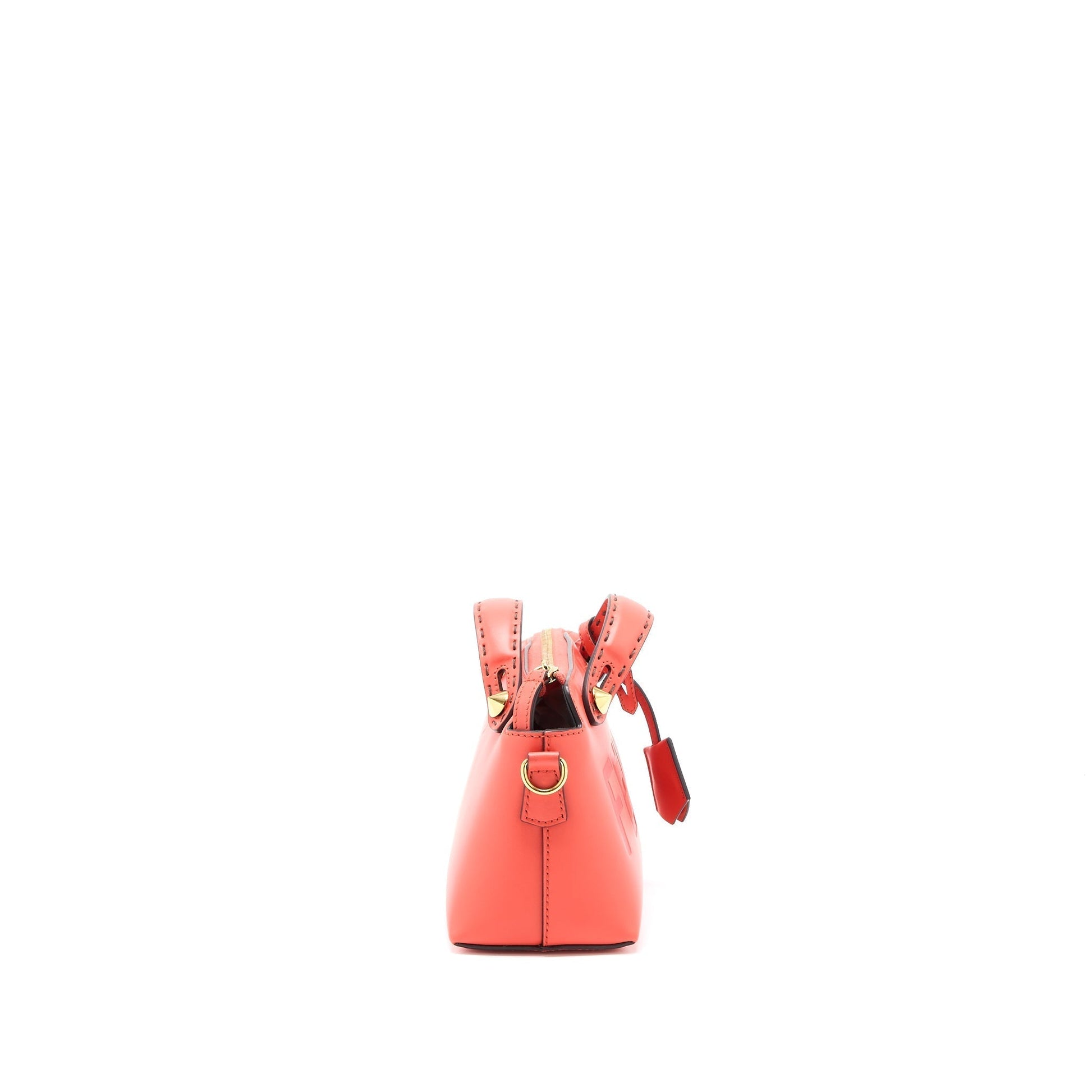 Fendi By The Way Calfskin Handbag Red Orange Mini Travel Bag