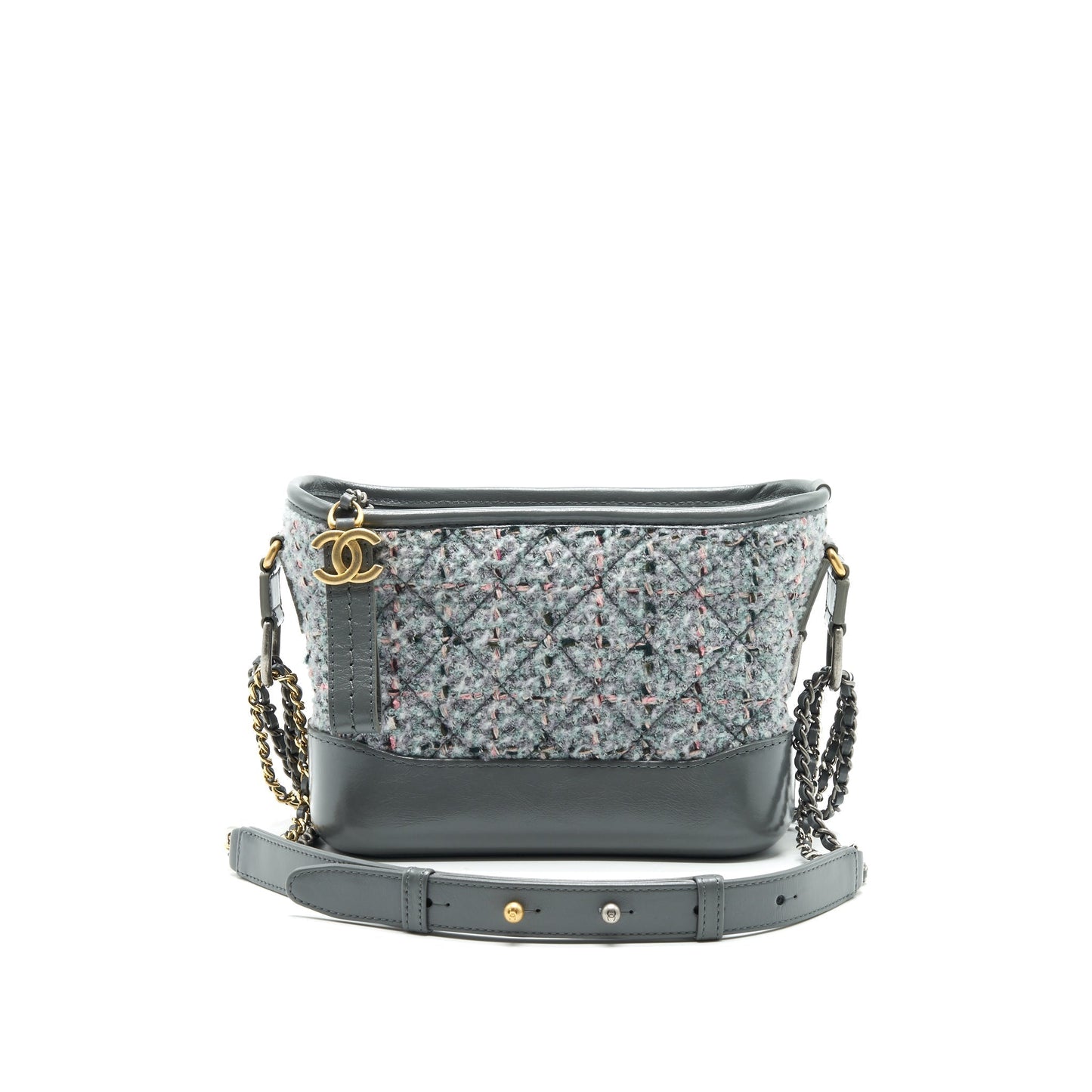 Chanel Tweed Gabrielle Hobo Grey Small Shoulder Bag