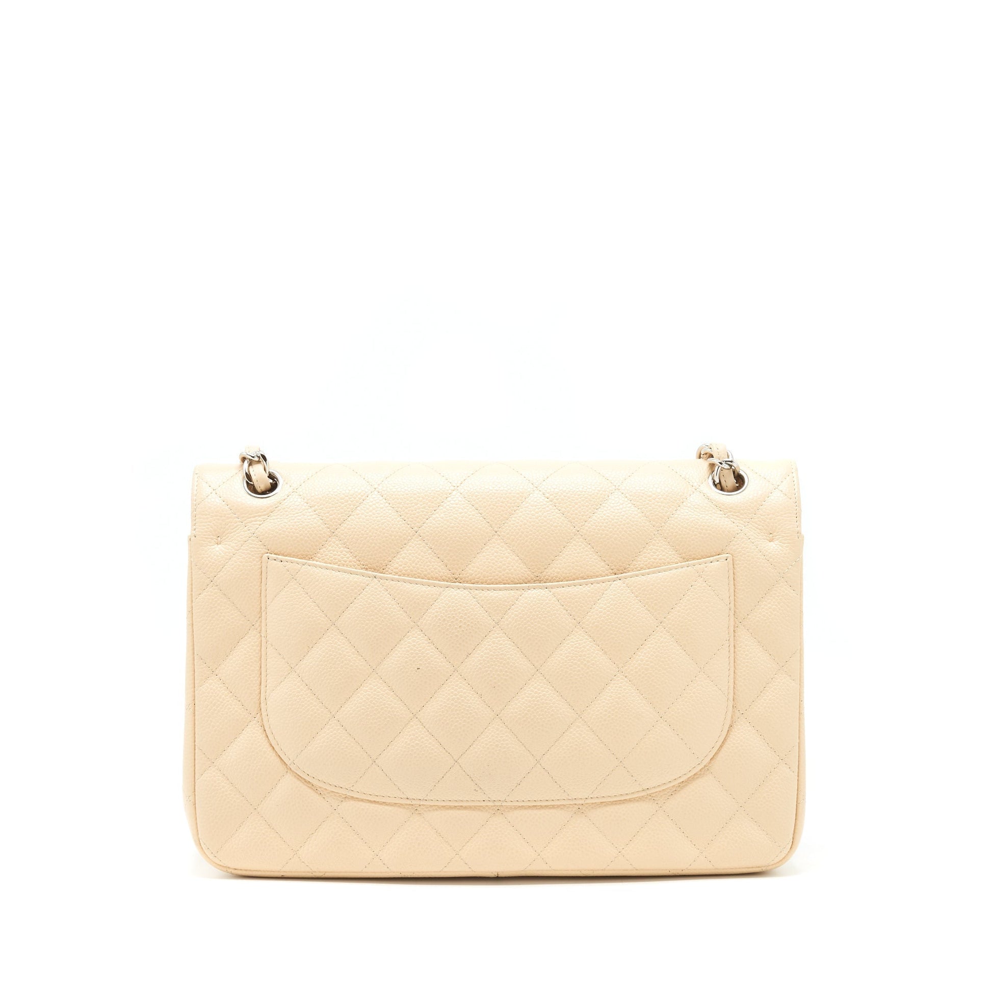 Chanel Classic Jumbo double flap caviar SHW Beige Shoulder Bag