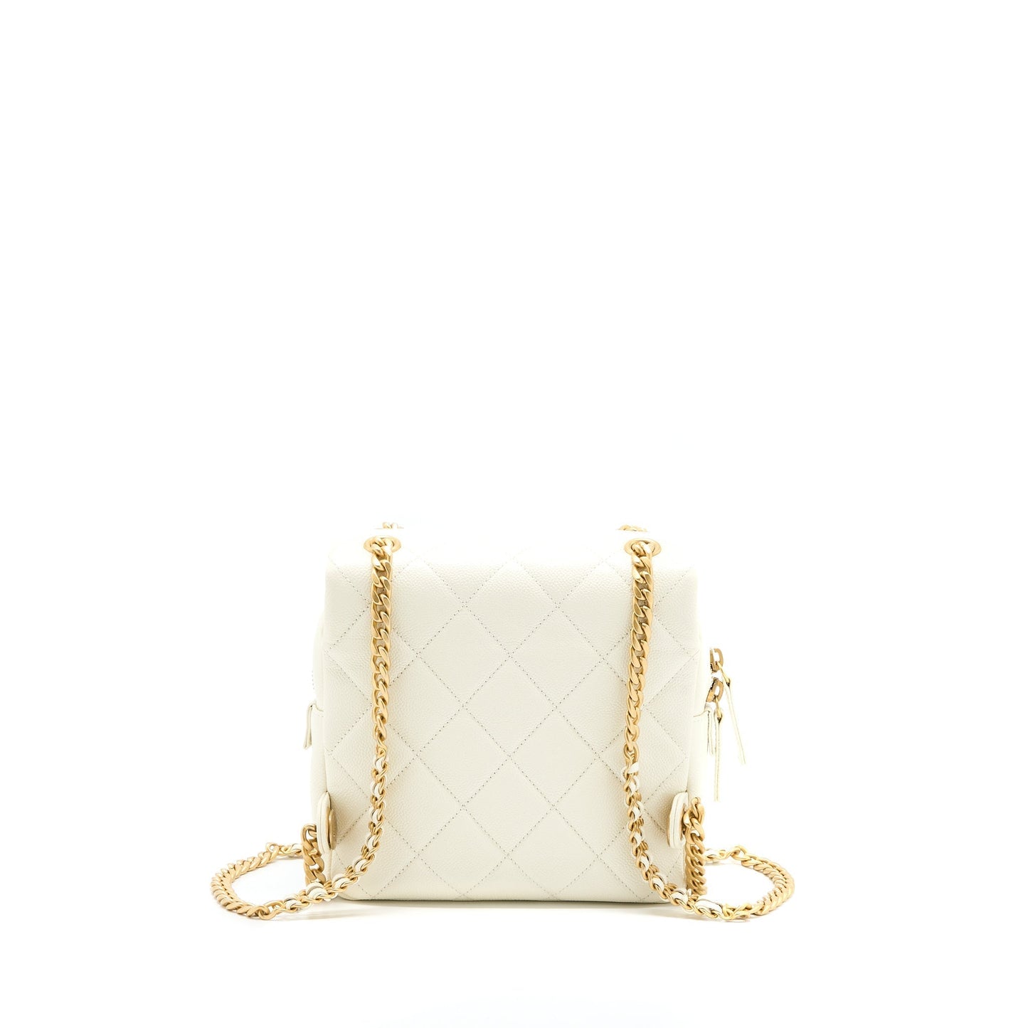 Chanel 22P Flap Backpack Caviar Brushed GHW White