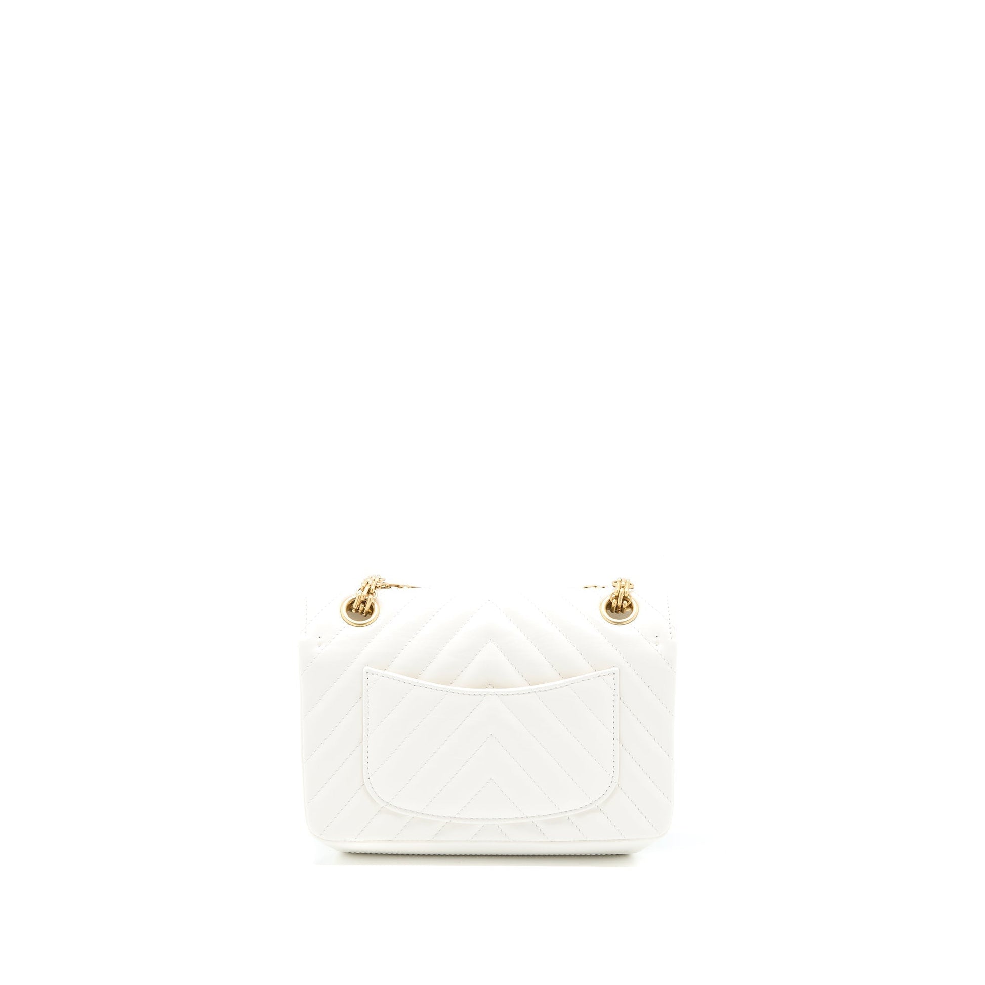Chanel 2.55 Reissue Chevron Flap Aged Calfskin White Shoulder Bag