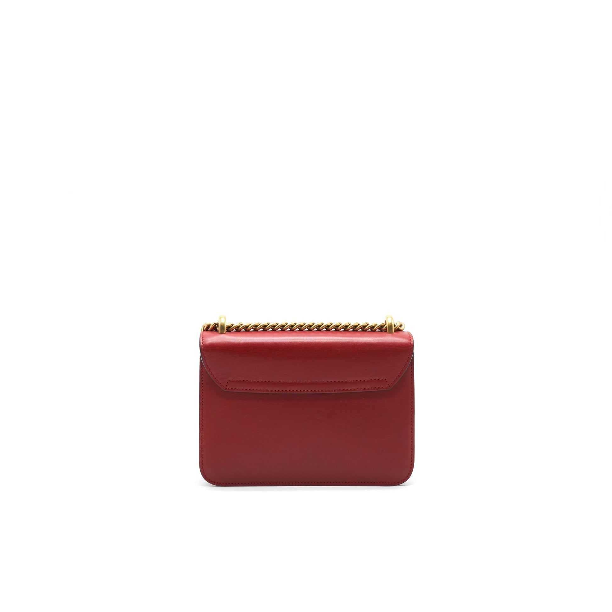 Gucci Bow And Pearl Shoulder Bag Leather Red