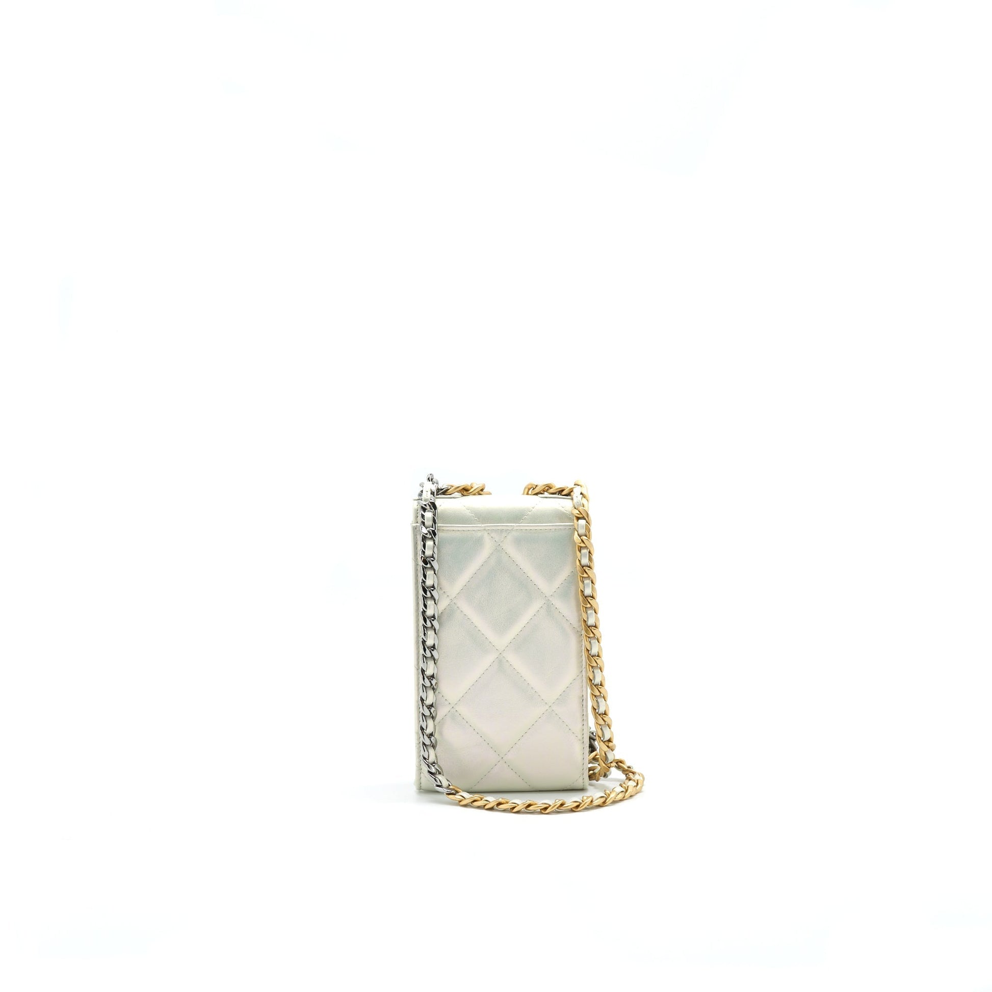 Chanel 19 Phone iridescent White Handbag