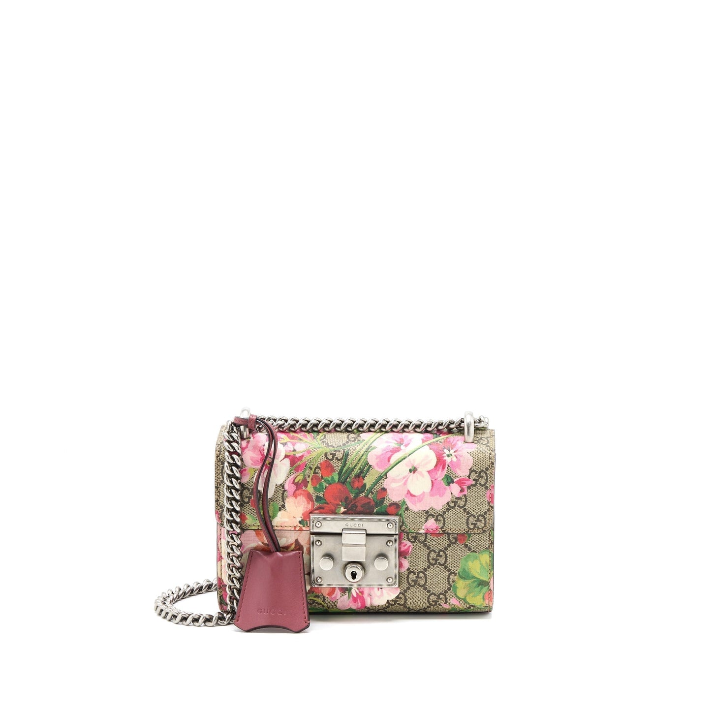 Gucci Padlock Crossbody Bag Flower Print Supreme Shw Canvas Chain