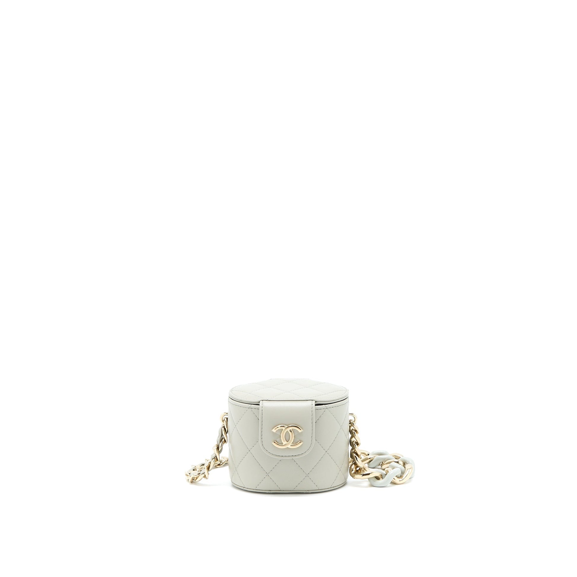 Chanel Giant Vanity Lambskin Light LGHW Grey Mini Bag