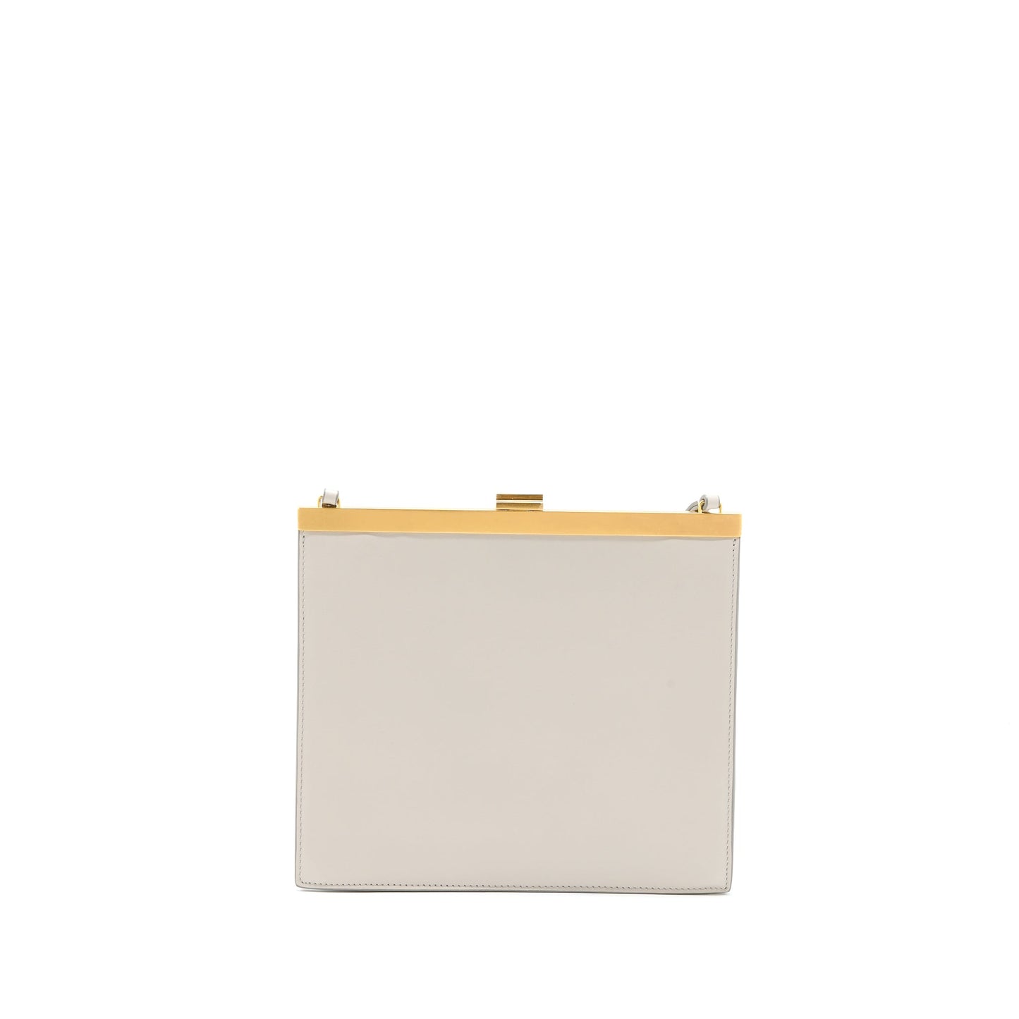 Celine Clasp Purse Light Grey Ruthenium Handbag Mini Travel Bag