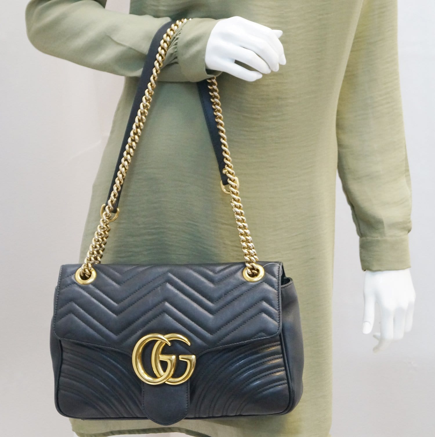 Gucci Marmont Shoulder Bag Leather Matelasse