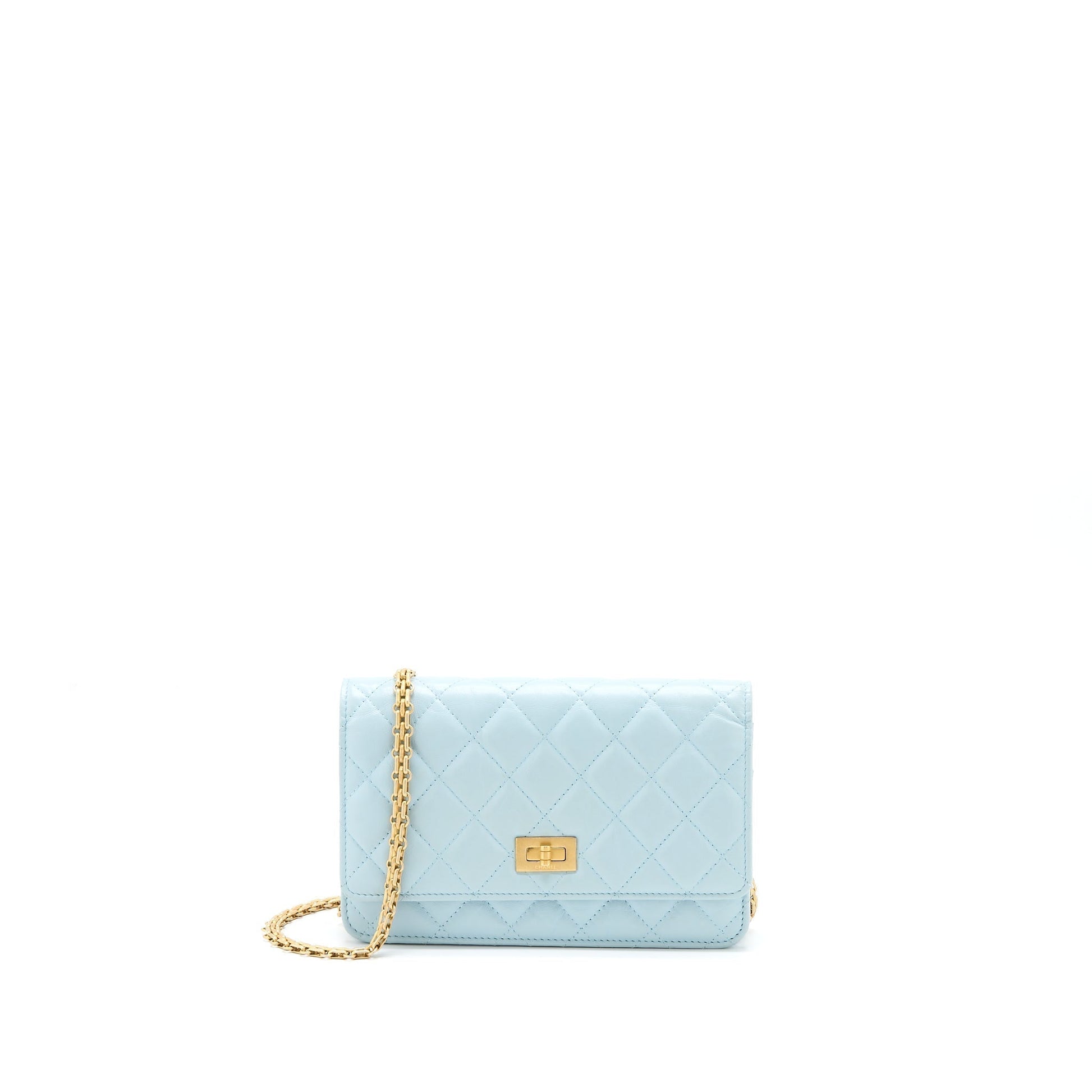 Chanel 2.55 Reissue On Aged Calfskin Light Blue Wallet Case