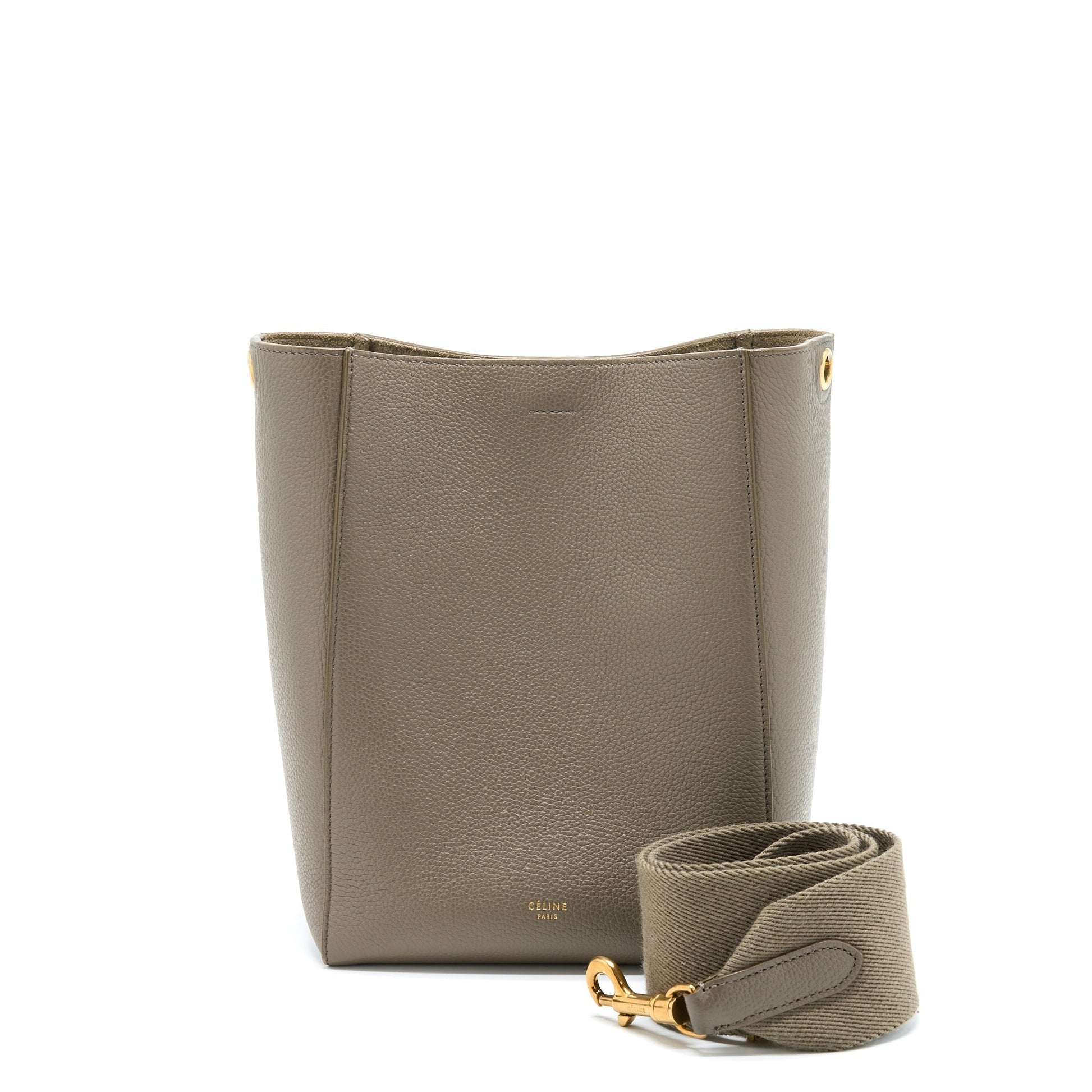 Celine Sangle Purse Light Grey Handbag Small Bucket Bucket Bag