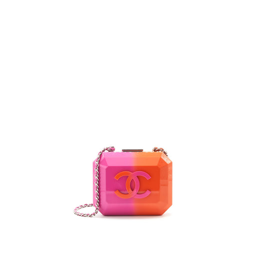 Chanel Runway Minaudiere Pink Orange Clutch Bag