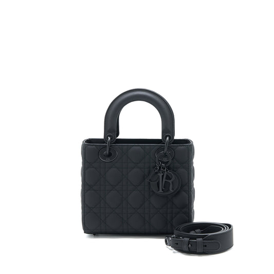 Dior Lady Calfskin So With Hardware Handbag Black Small Travel Bag