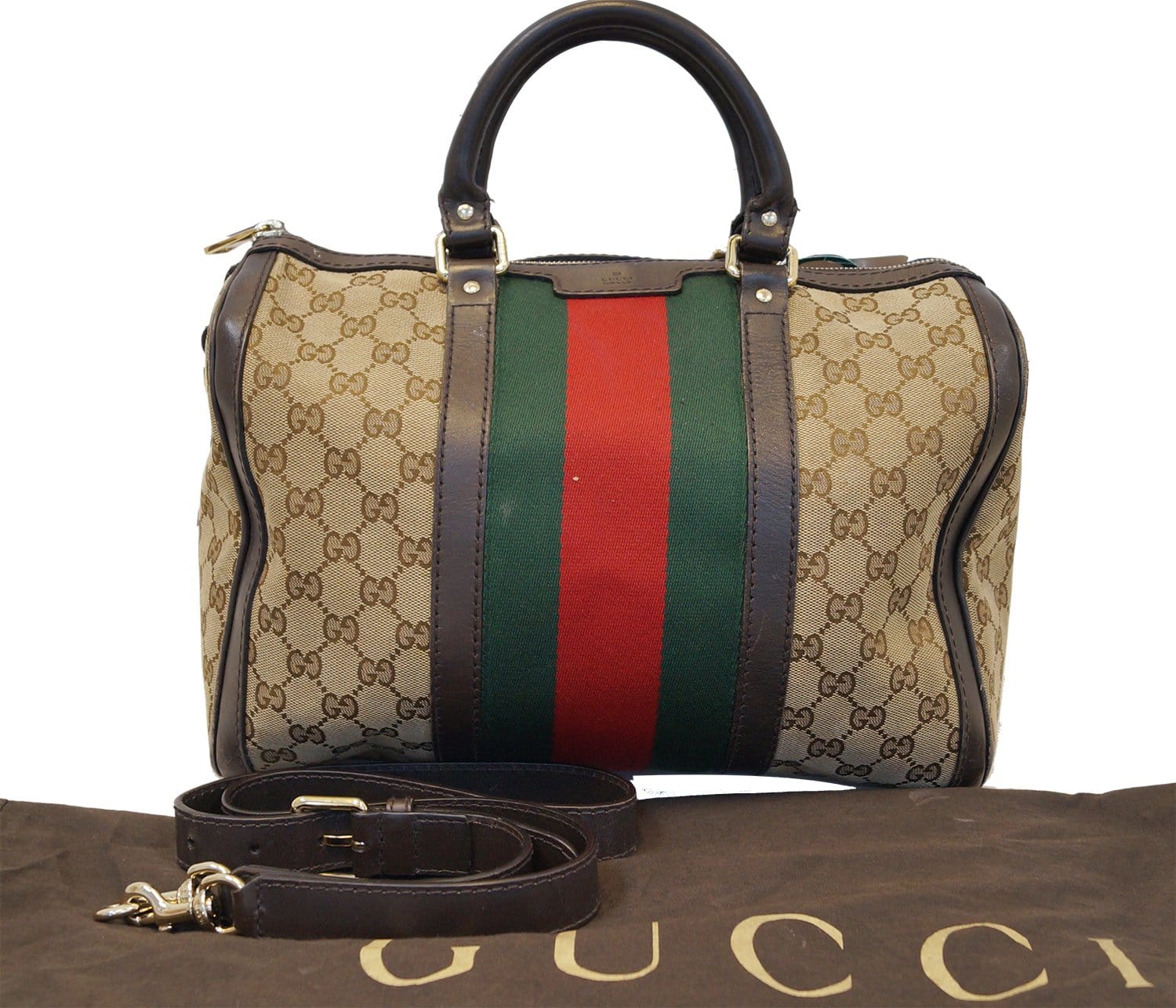 Gucci Web Original Boston Bag With Signature Web Medium Travel Bag Web E4434