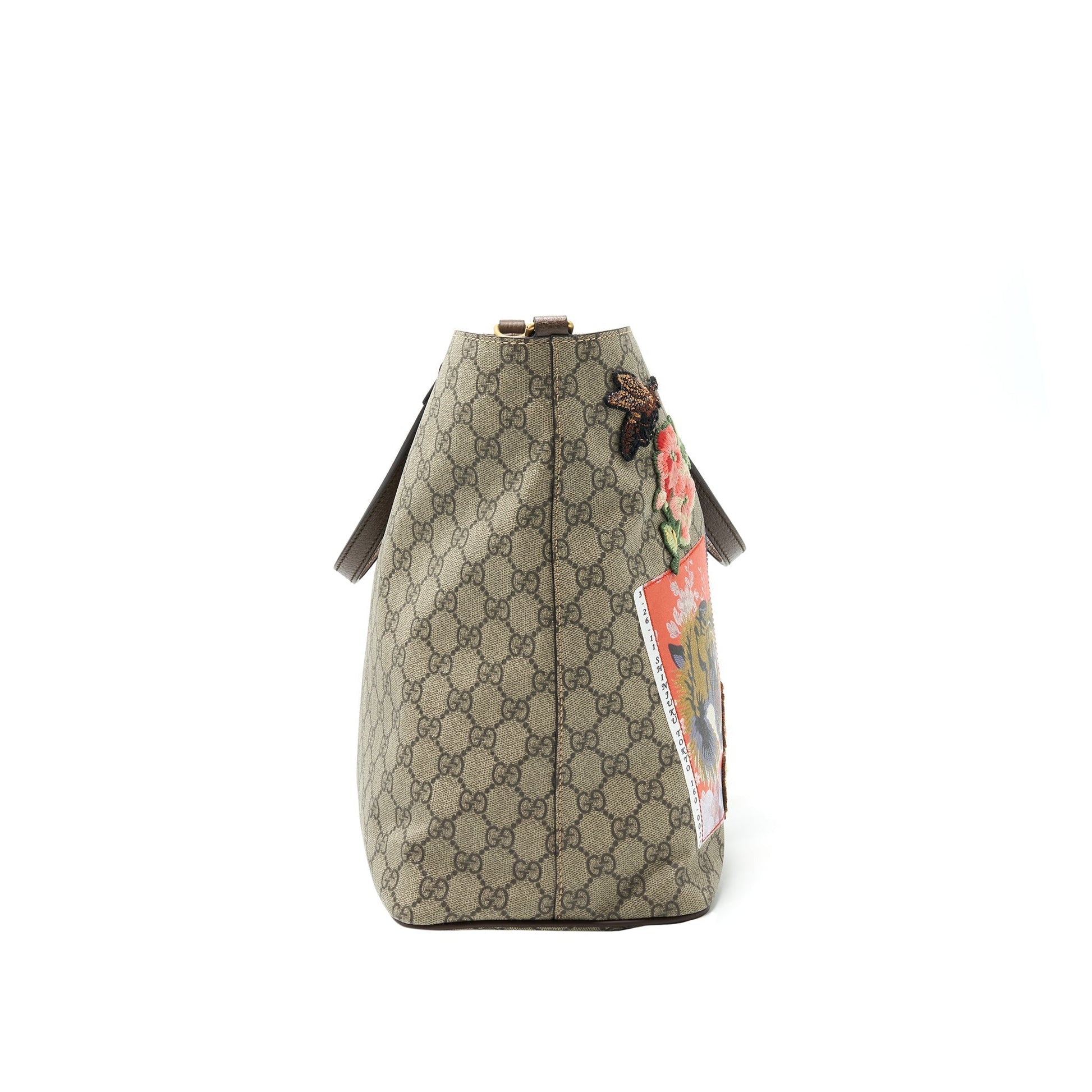 Gucci Supreme Tote Bag With Sticker Canvas