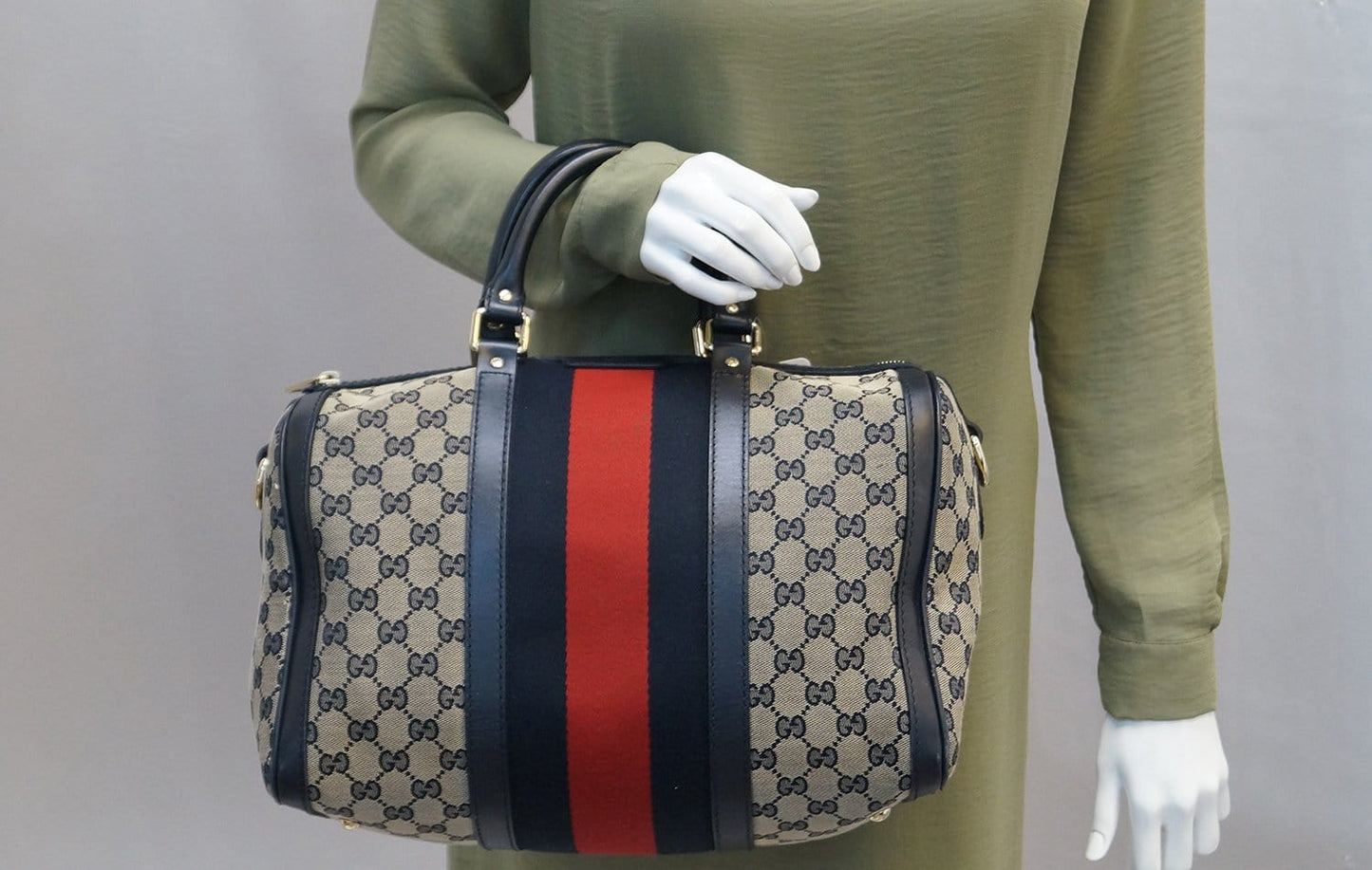 Gucci Web Original Boston Bag With Signature Web Medium Travel Bag Web E4435
