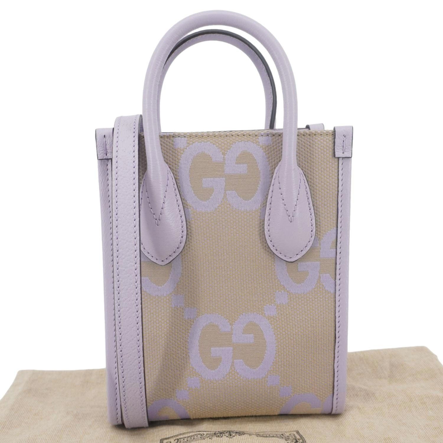 Gucci Jumbo Tote Bag Purple Canvas Mini
