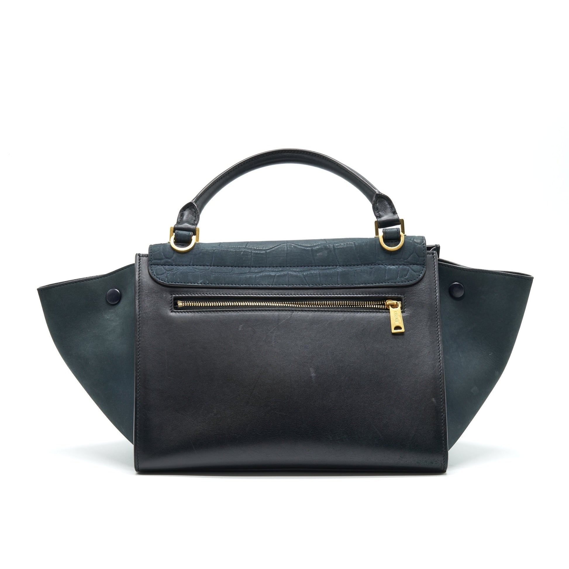Celine Trapeze Purse Deep Grey Handbag Black Travel Bag
