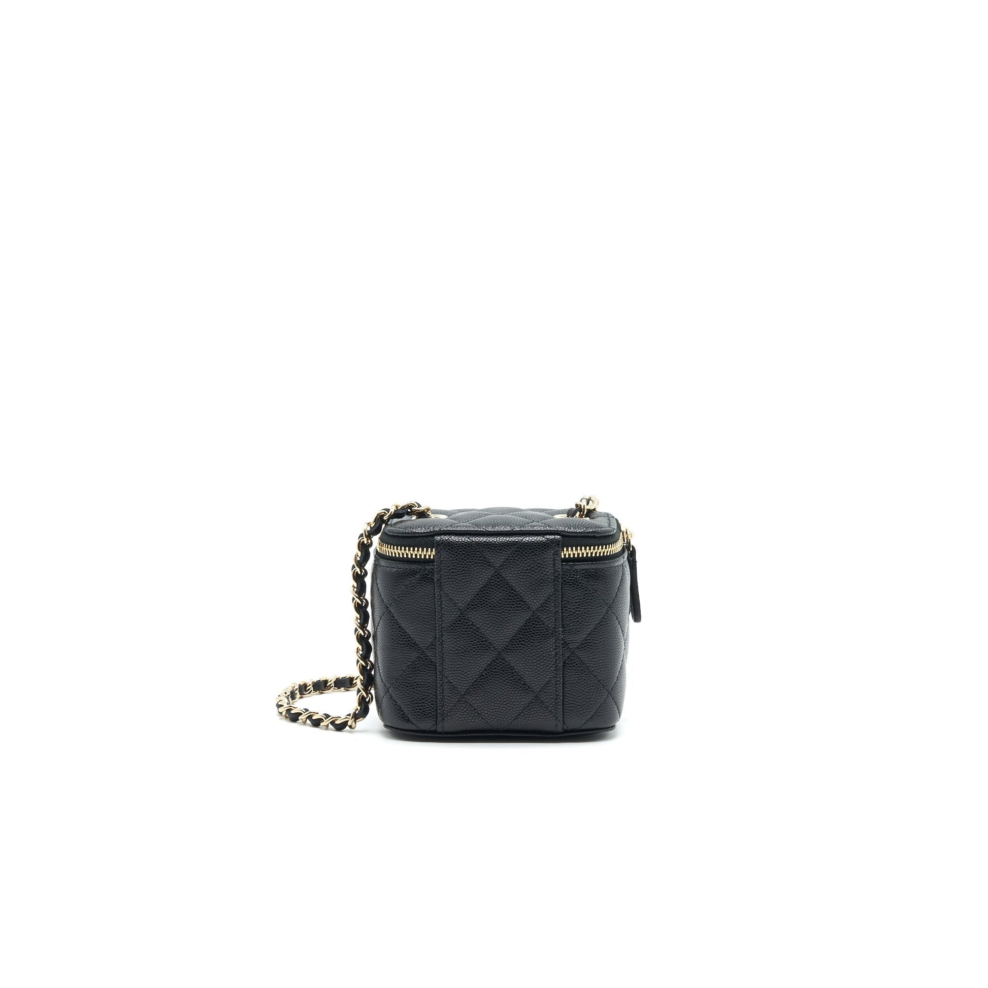 Chanel VANITY CAVIAR LGHW Black Small Handbag