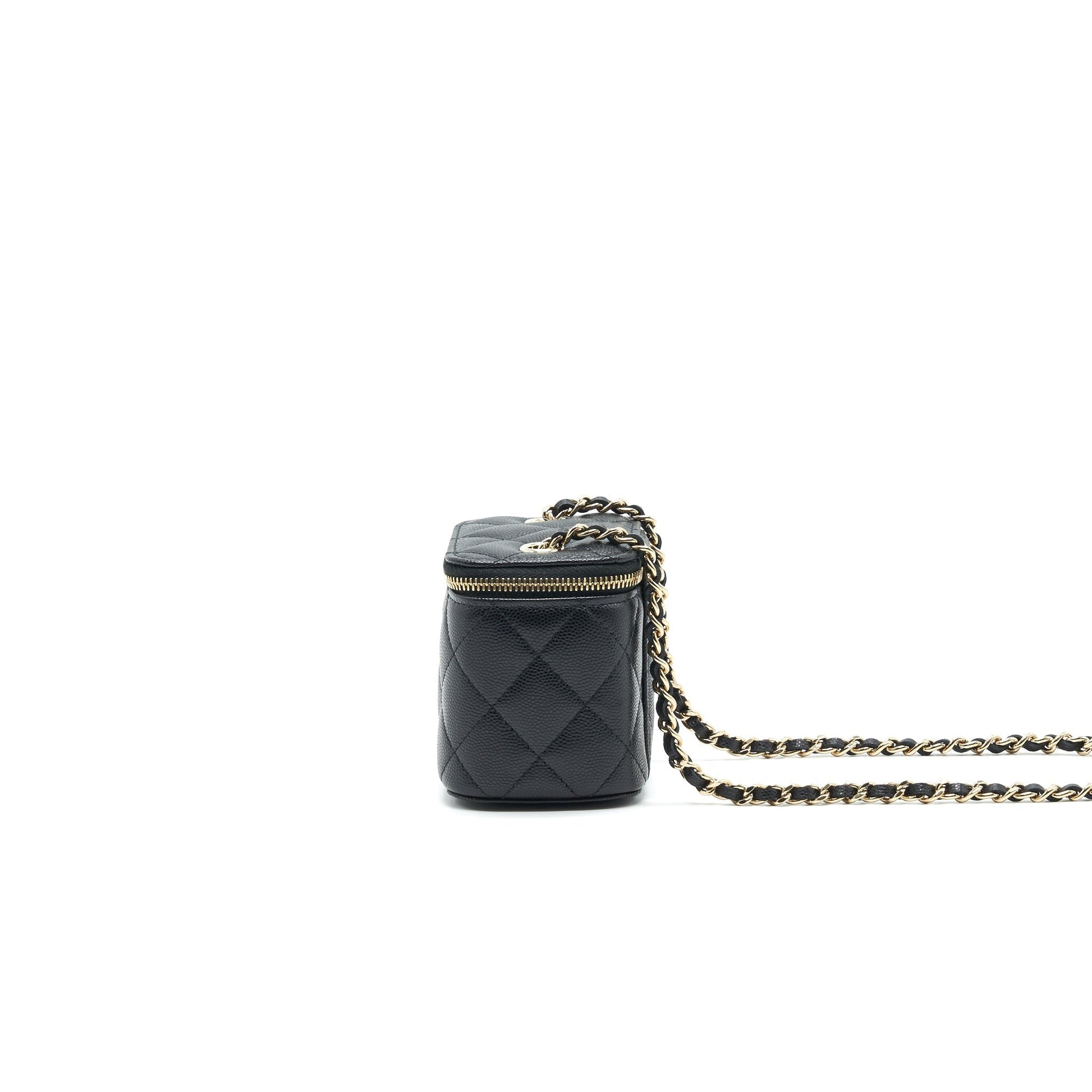 Chanel VANITY CAVIAR LGHW Black Small Handbag