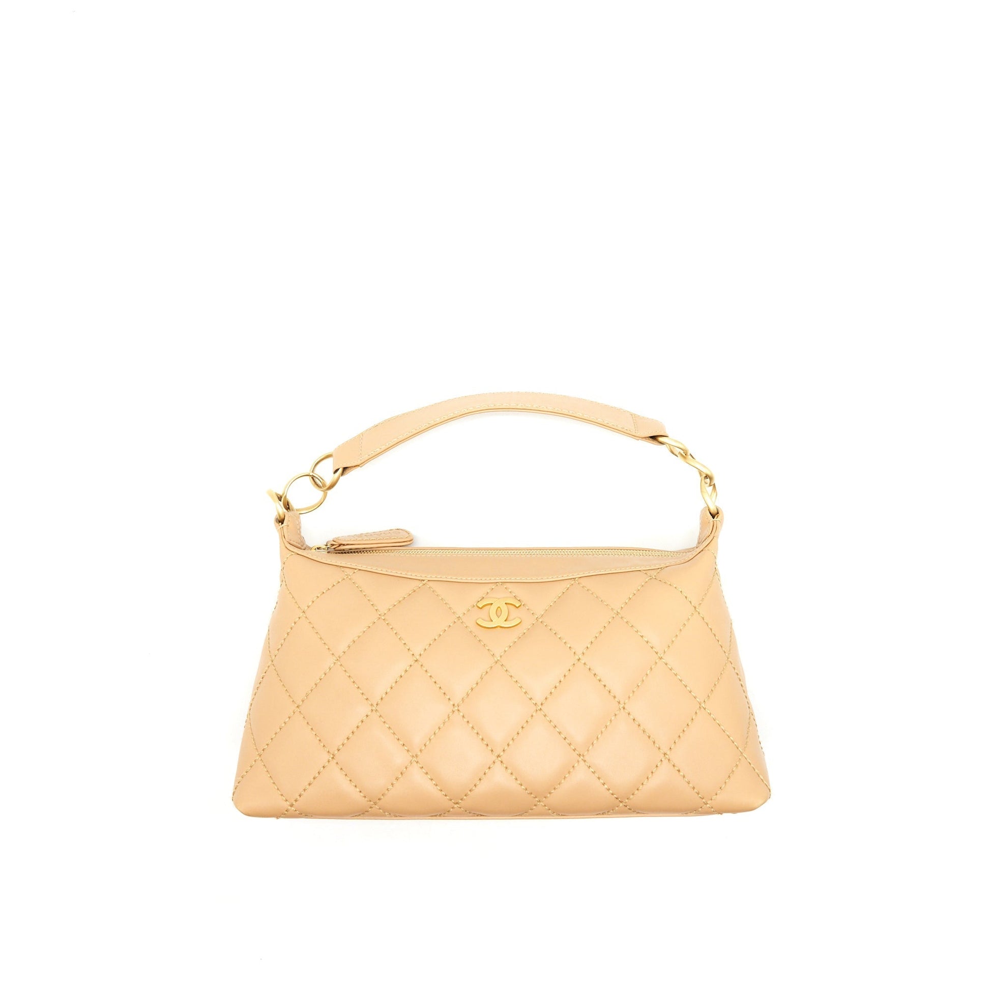 Chanel Quilted Beige Shoulder Bag
