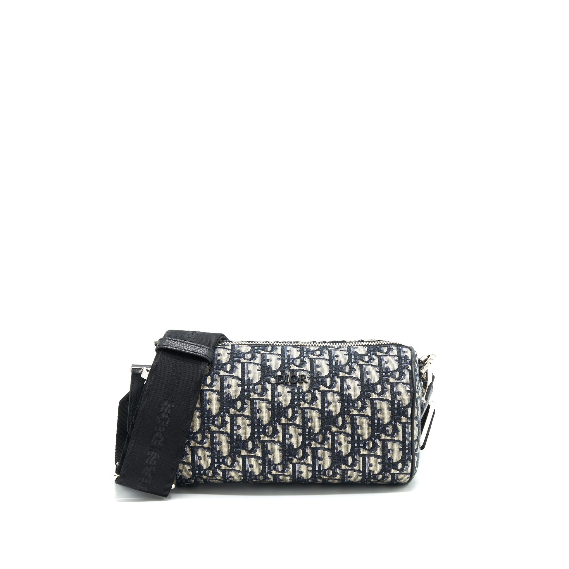 Dior Oblique Messenger Roller Purse Handbag Blue Travel Bag