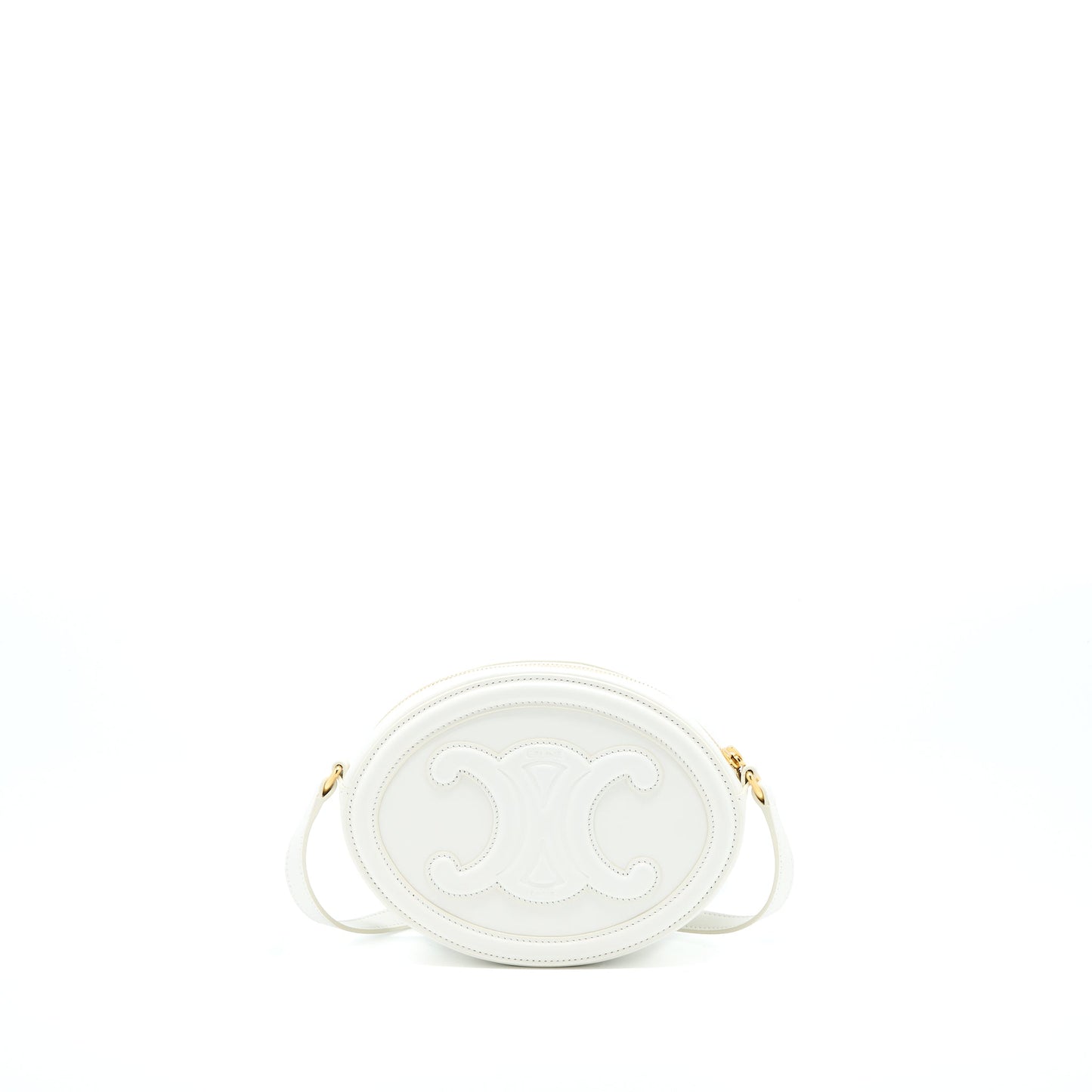Celine Oval Purse Cuir Triumphed Calfskin Handbag White Travel Bag