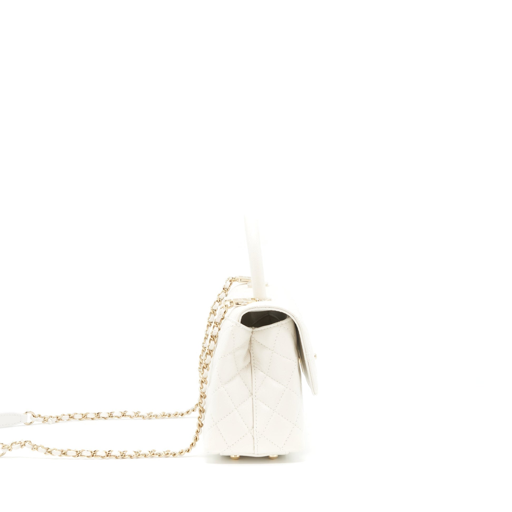 Chanel Coco Handle Caviar LGHW Microchip White Small Handbag Microchip 1