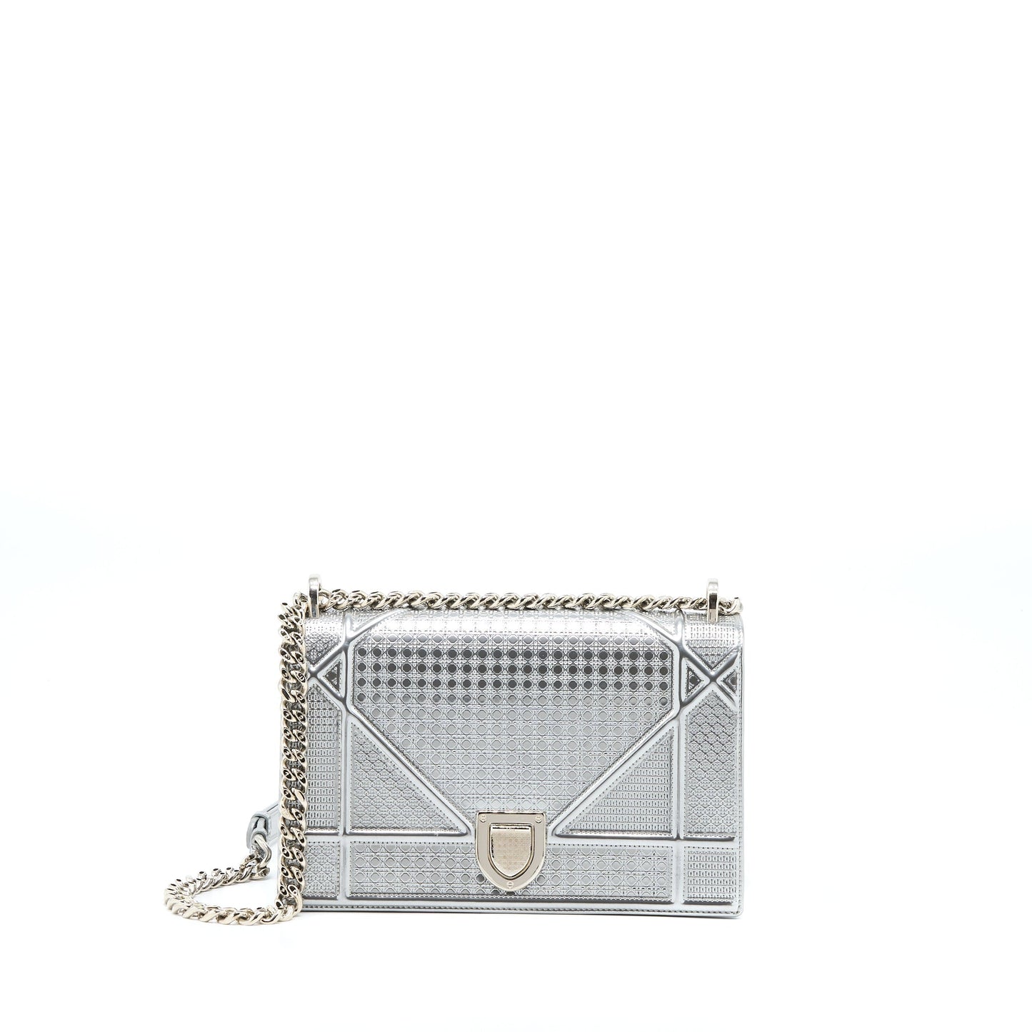 Dior ma Purse In Metallic Handbag Silver Medium Travel Bag