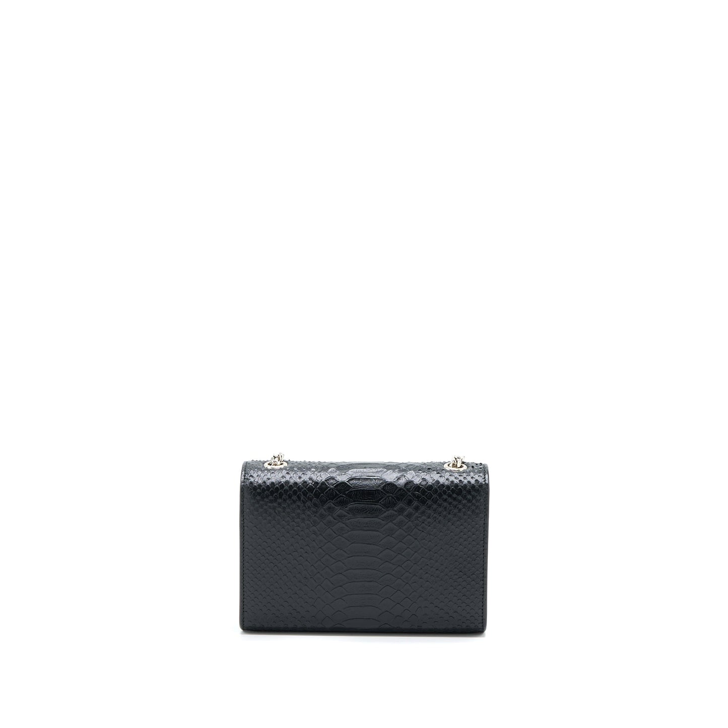 YSL Saint Laurent Saint Laurent Kate Python Embossed Calfskin Travel Black Small Travel Bag