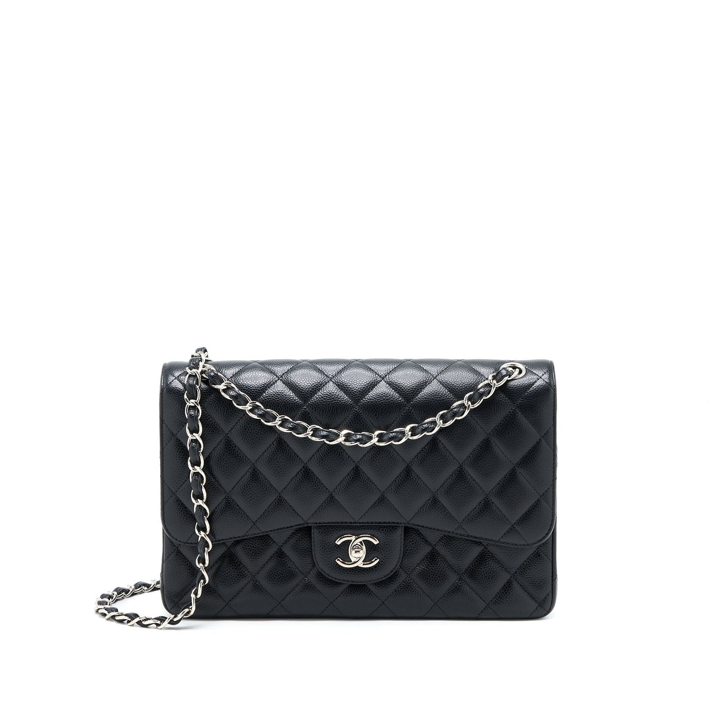 Chanel Classic Jumbo Double Flap Caviar SHW Black Shoulder Bag Shw 1