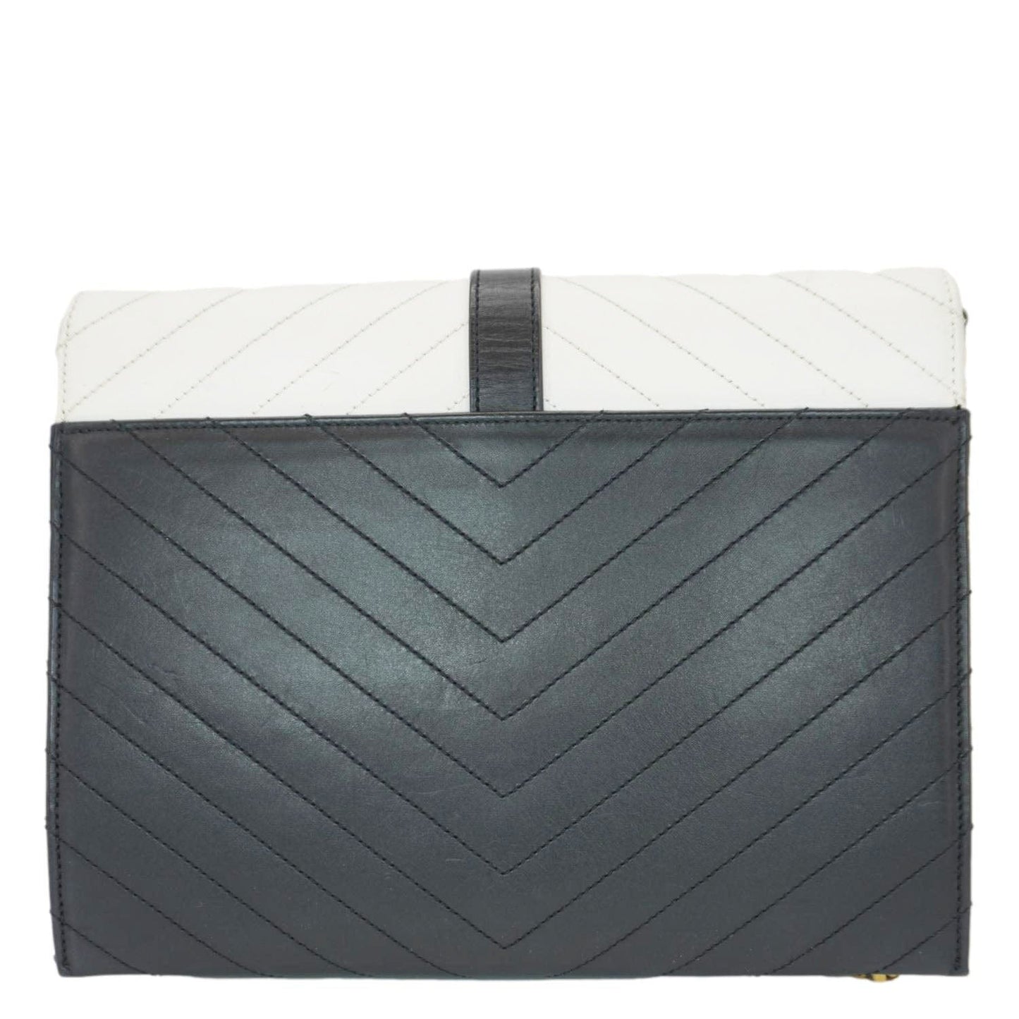 YSL Saint Laurent Yves Envelope Shoulder Bag Bicolor Leather Chain