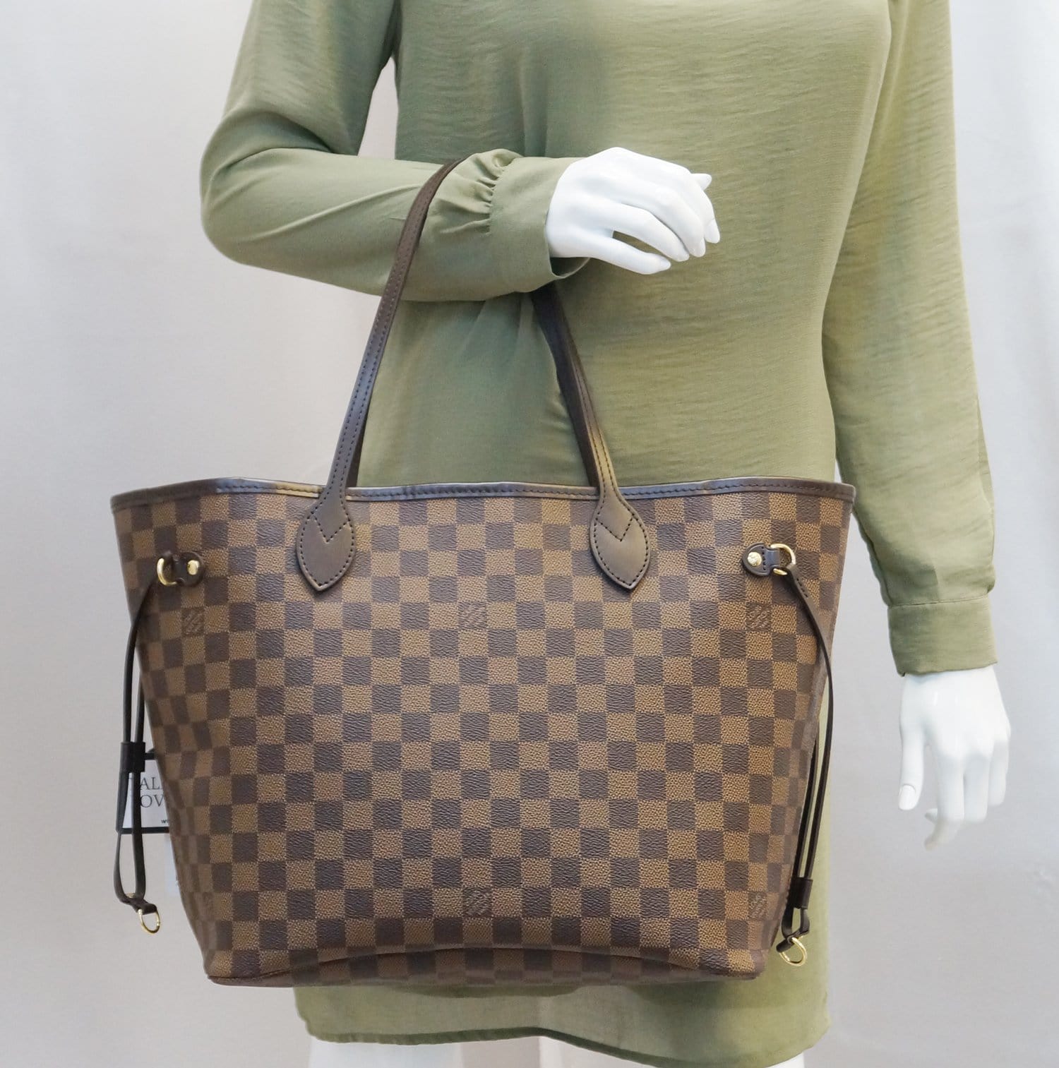 Louis Damier Ebene Rose Neverfull Mm Nm Shoulder Bag