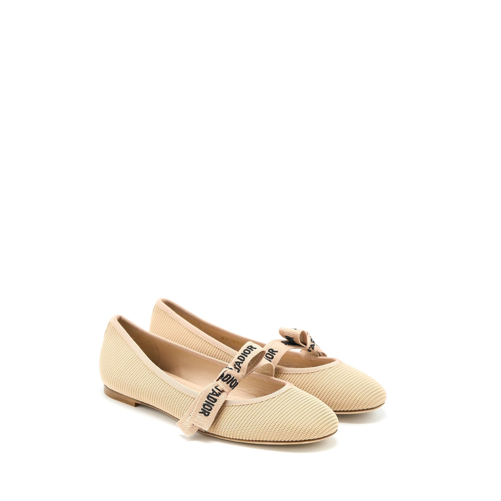 Dior Size JâA Ballet Pump Handbag Canvas Beige Shoes