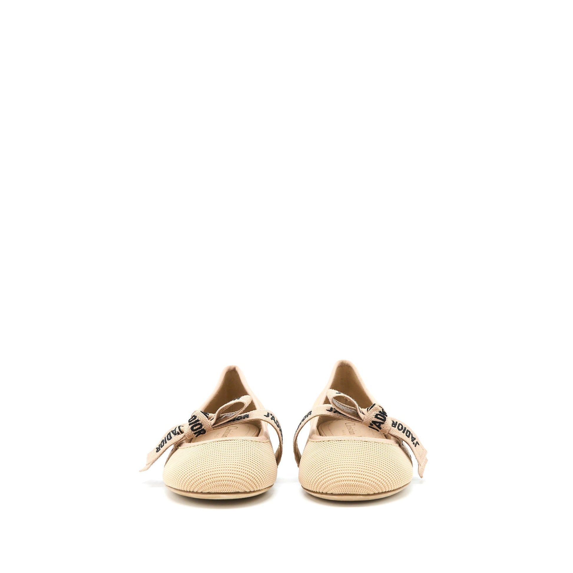 Dior Size JâA Ballet Pump Handbag Canvas Beige Shoes