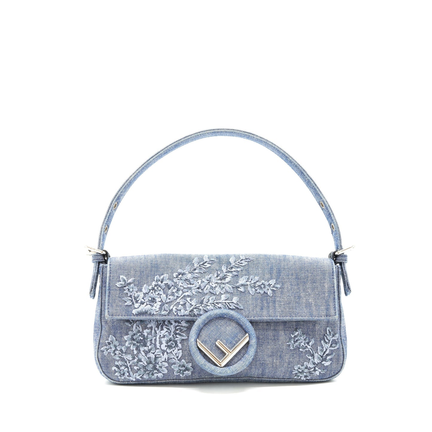 Fendi Limited Edition Baguette Handbag Denim Shoulder Bag