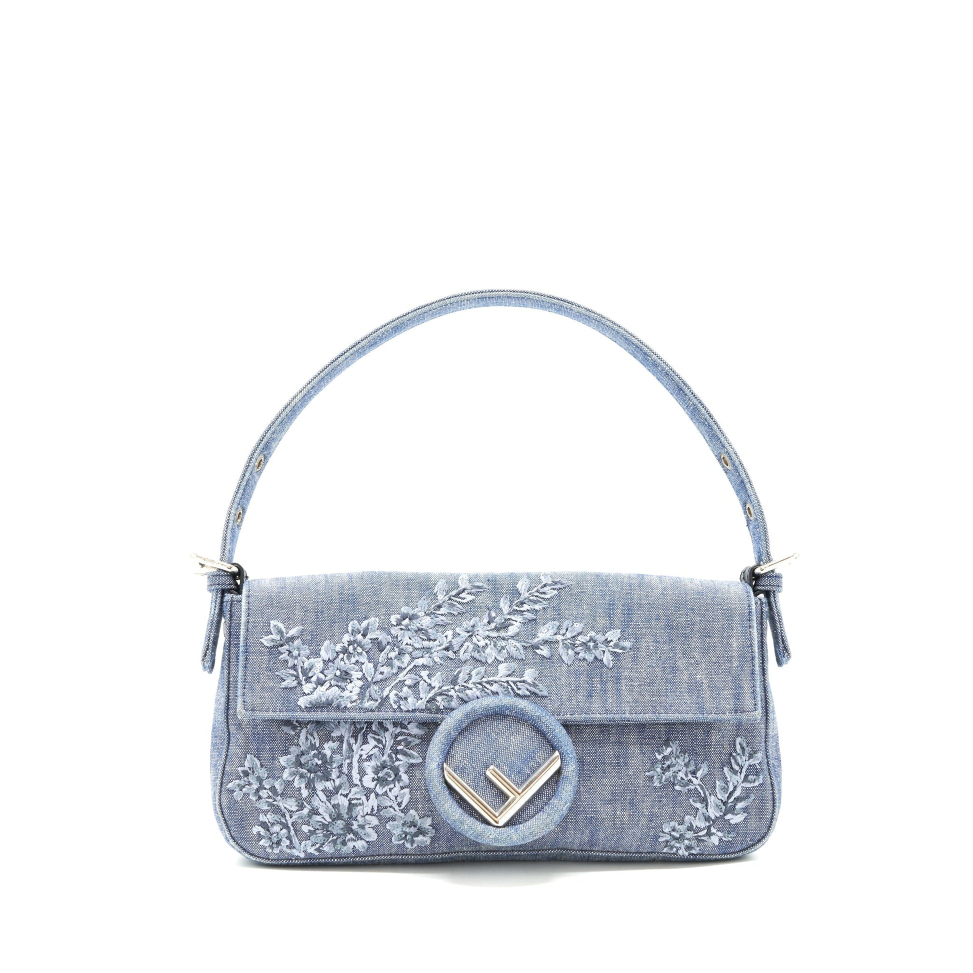 Fendi Limited Edition Baguette Handbag Denim Shoulder Bag