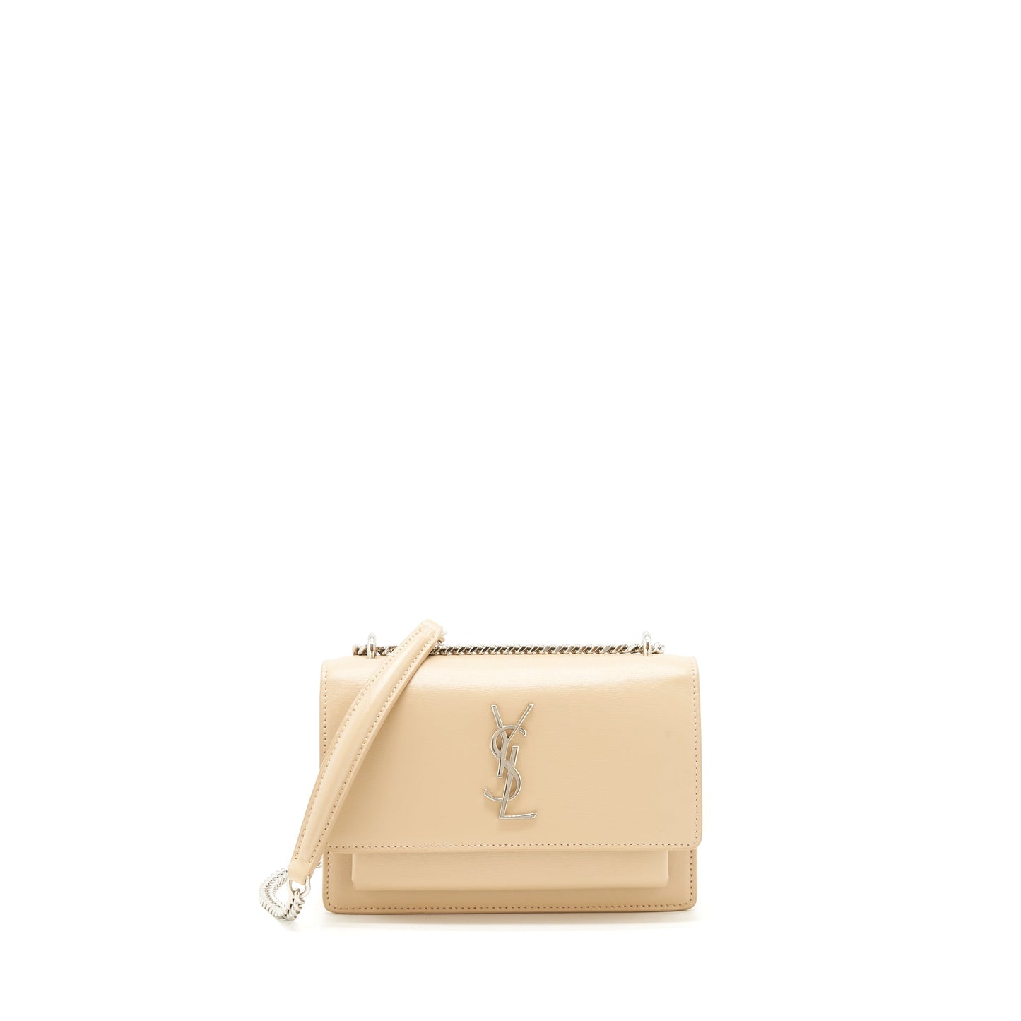 YSL Saint Laurent Saint Laurent Sunset Calfskin Travel Bag Beige Mini