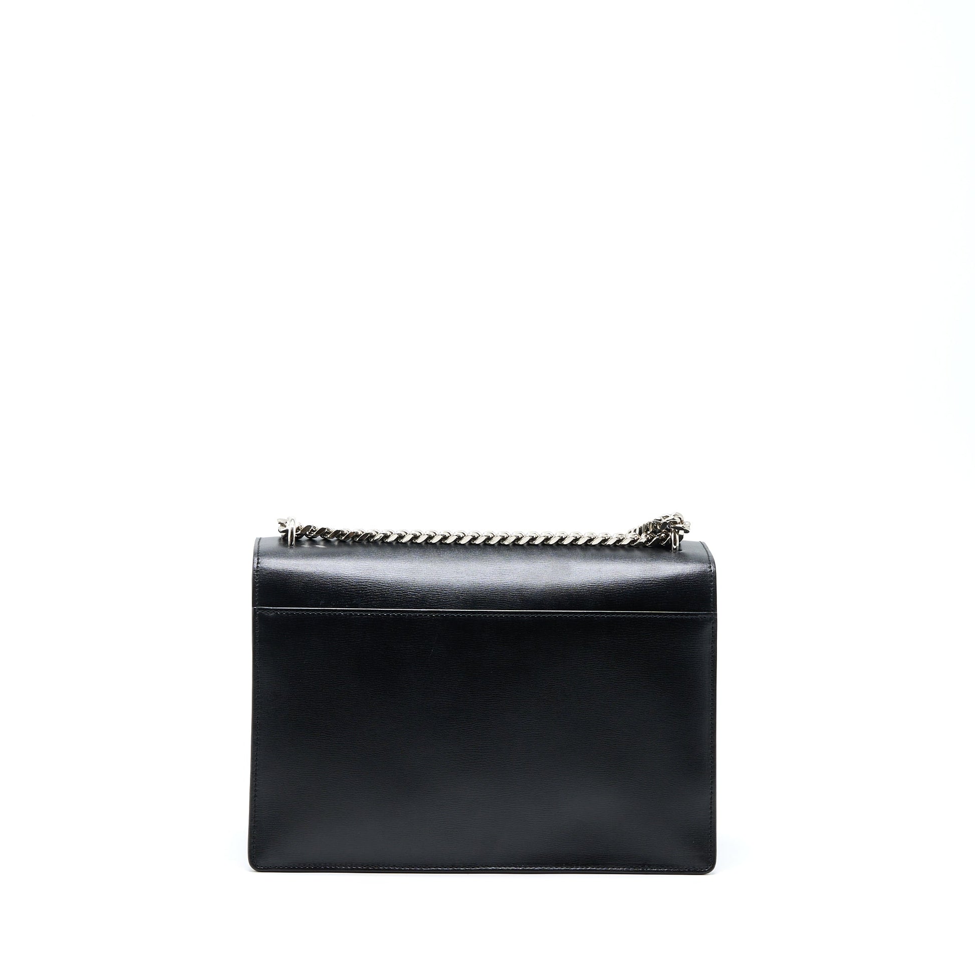 YSL Saint Laurent Sunset Purse Calfskin Travel Bag Black Large